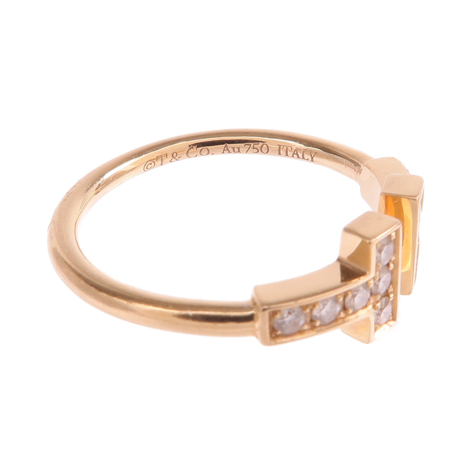 TIFFANY＆CO 【激減優惠】18K玫瑰金T Diamond Wire Ring鑽石戒指US#4.5