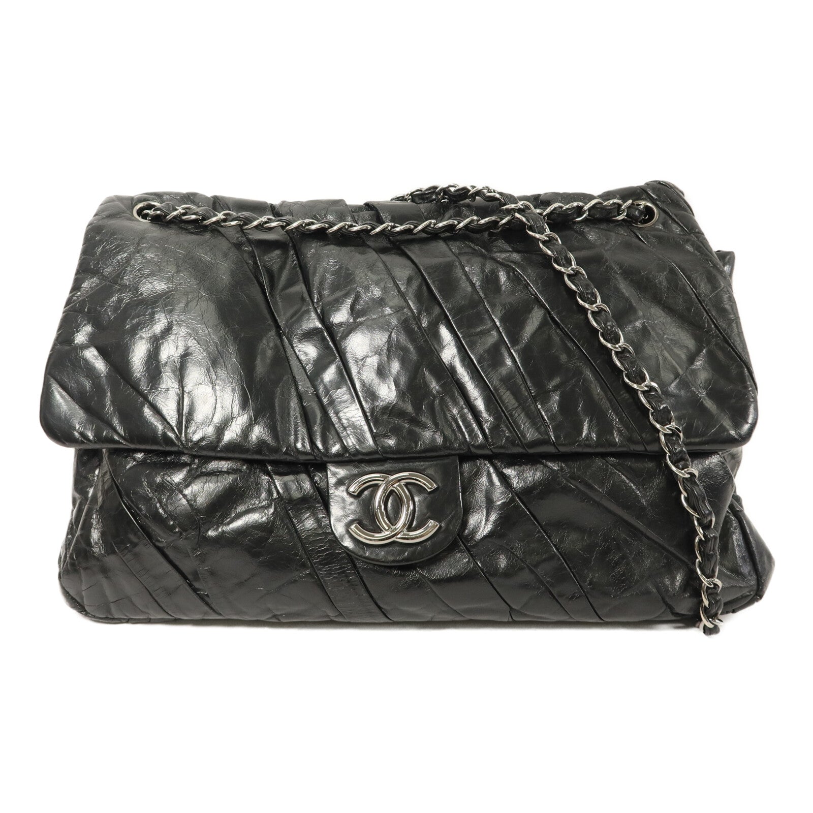 CHANEL 牛皮皮革Twisted Flap Bag鏈帶肩背袋