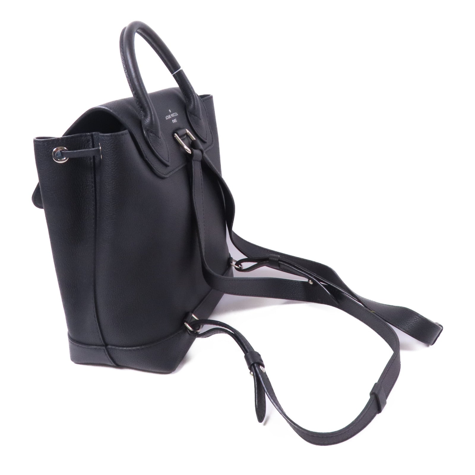 LOUIS VUITTON 牛皮皮革Lock Me Backpack銀扣背包