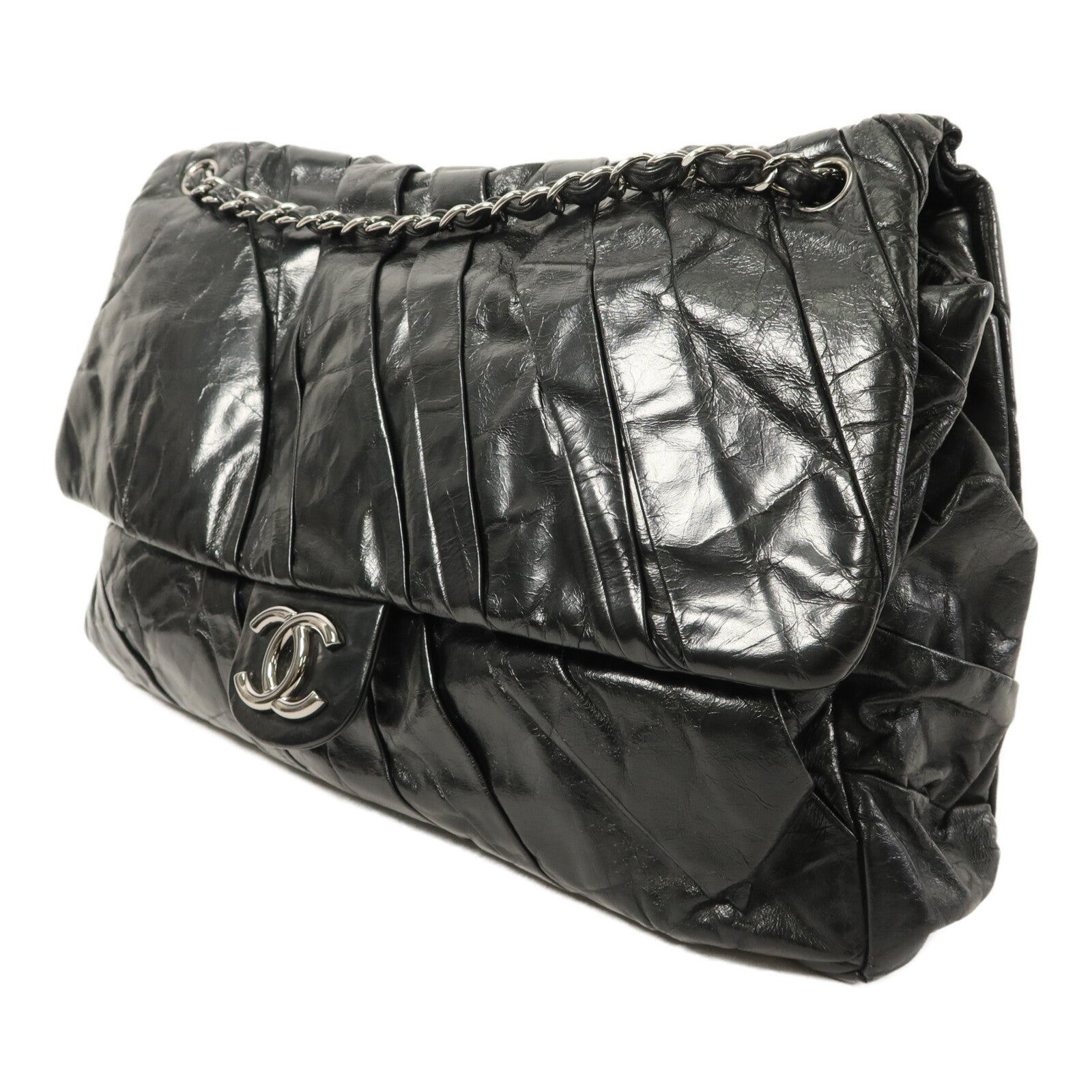 CHANEL 牛皮皮革Twisted Flap Bag鏈帶肩背袋