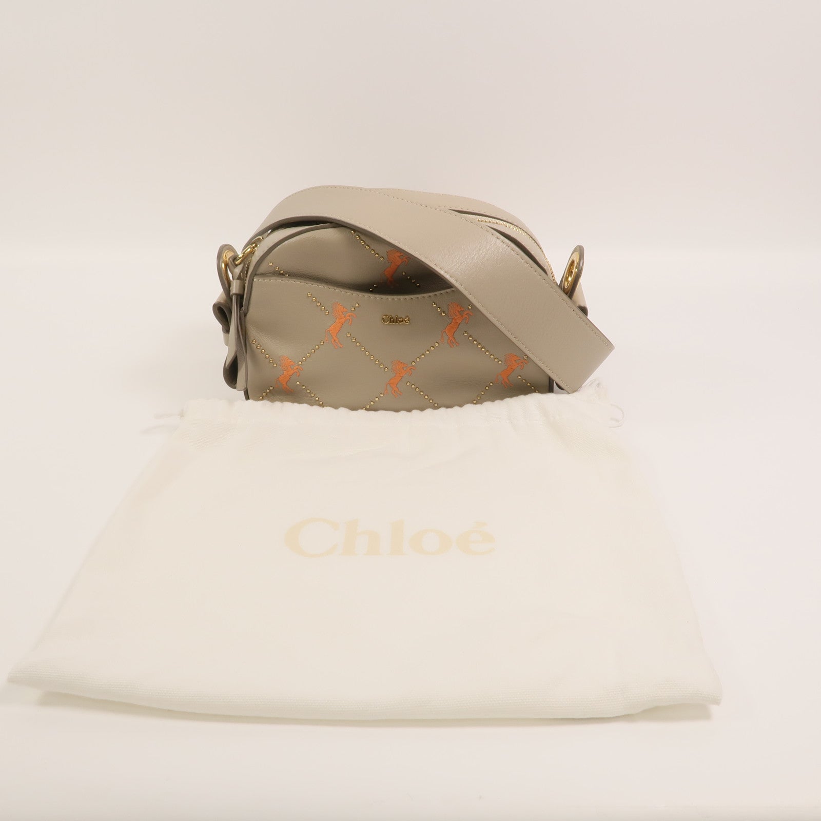 Chloe 牛皮皮革Mini Signature肩背袋