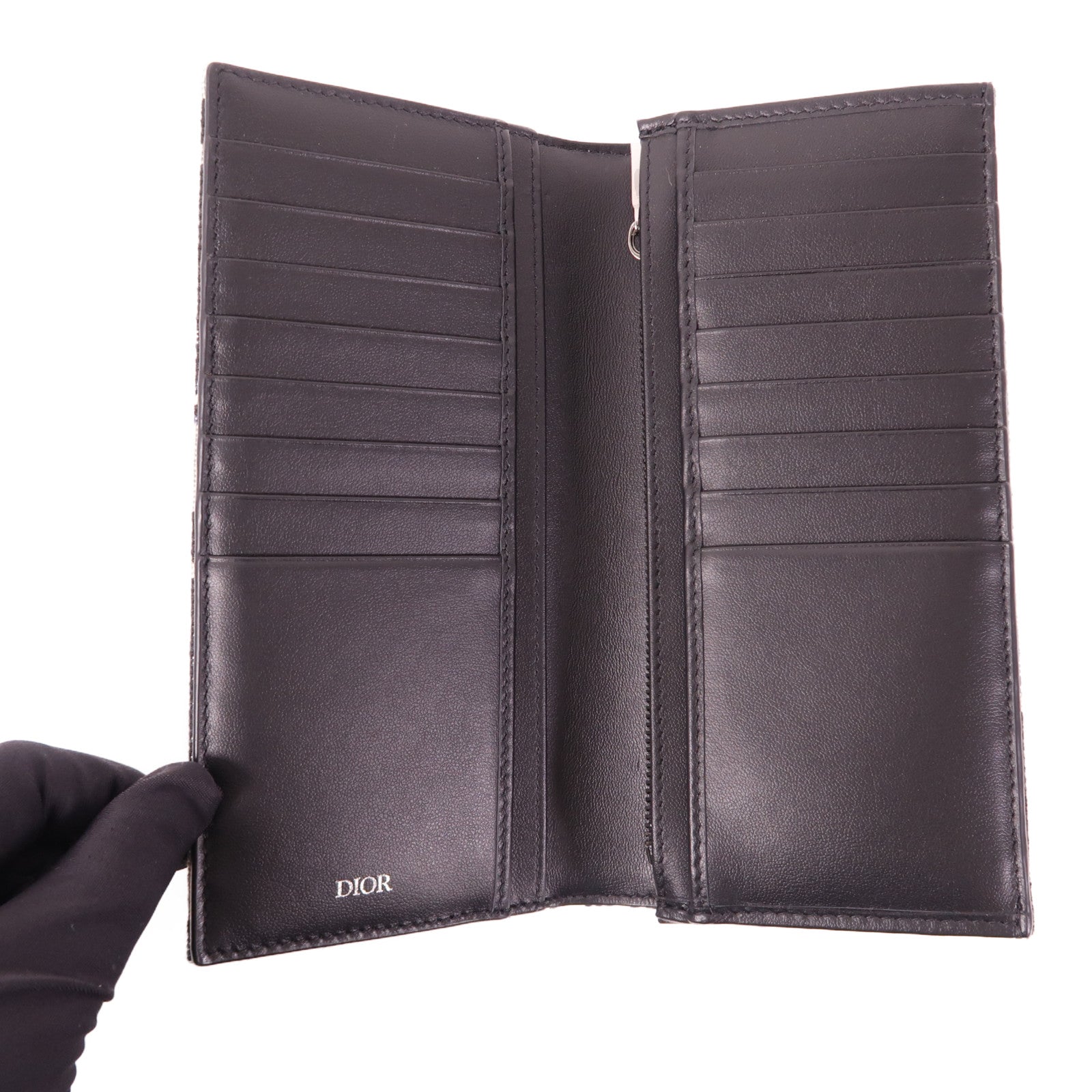 Dior 帆布Long Wallet銀扣長錢包