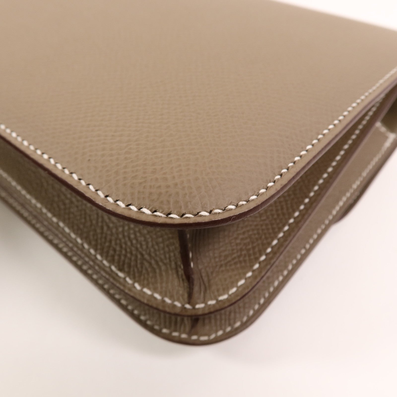 HERMES Epsom皮革Constance Mini肩背袋Etoupe