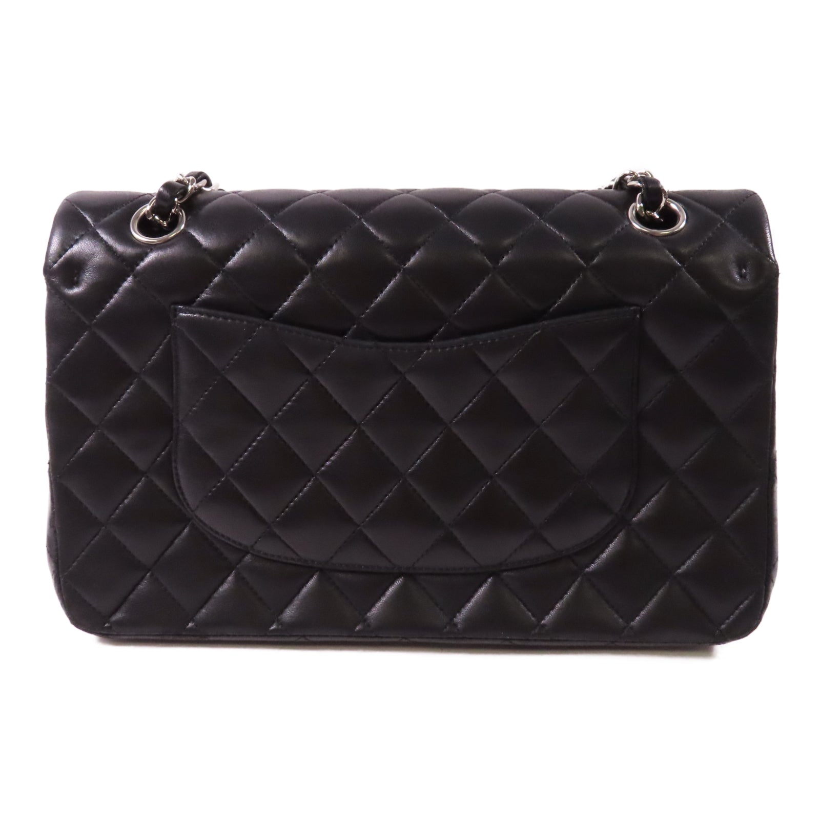 CHANEL 【激減優惠】菱格羊皮皮革Classic Chain Shoulder Bag銀扣鏈帶肩背袋黑色