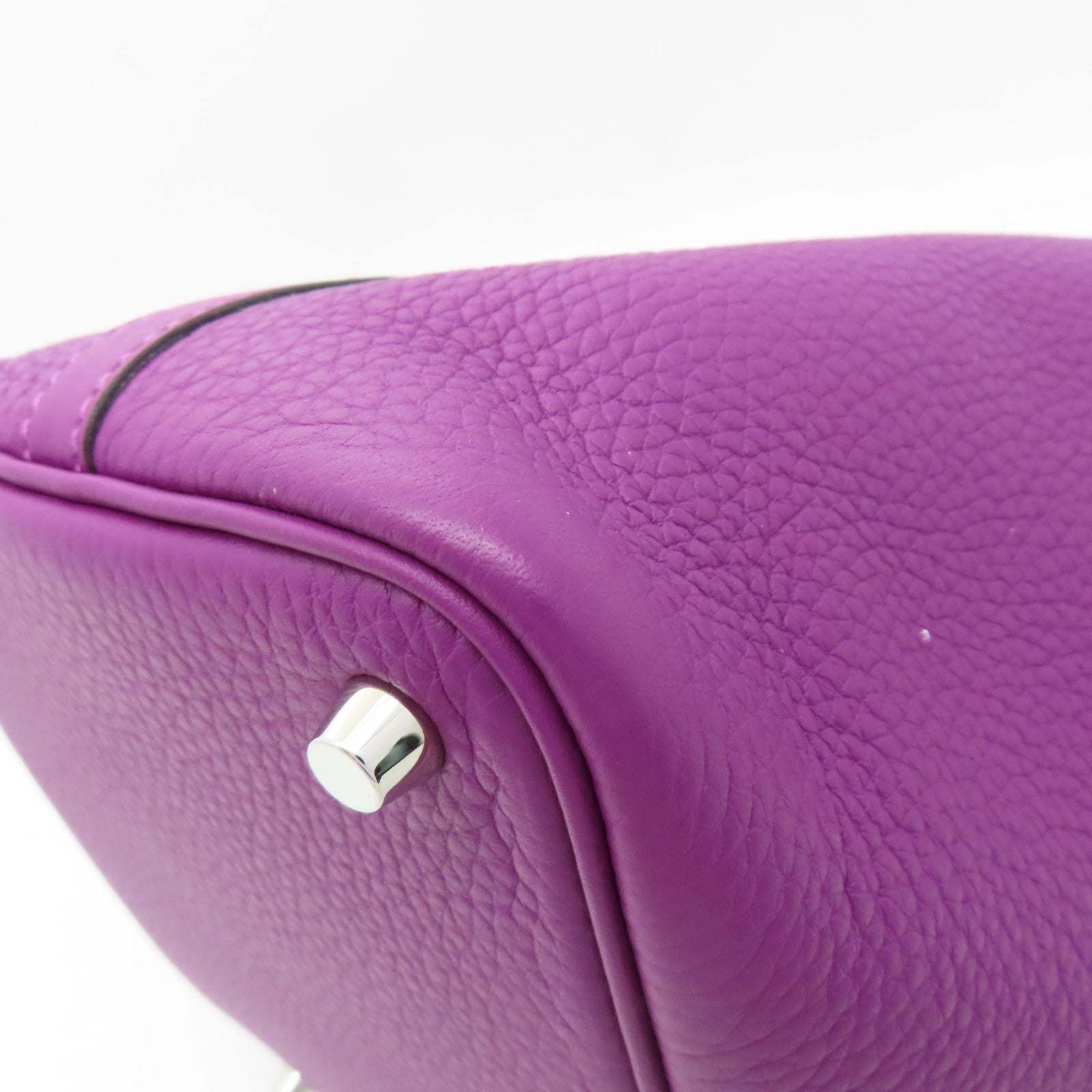 HERMES 【清倉大減價】Clemence Picotin PM銀扣手挽袋Anemone海葵紫色