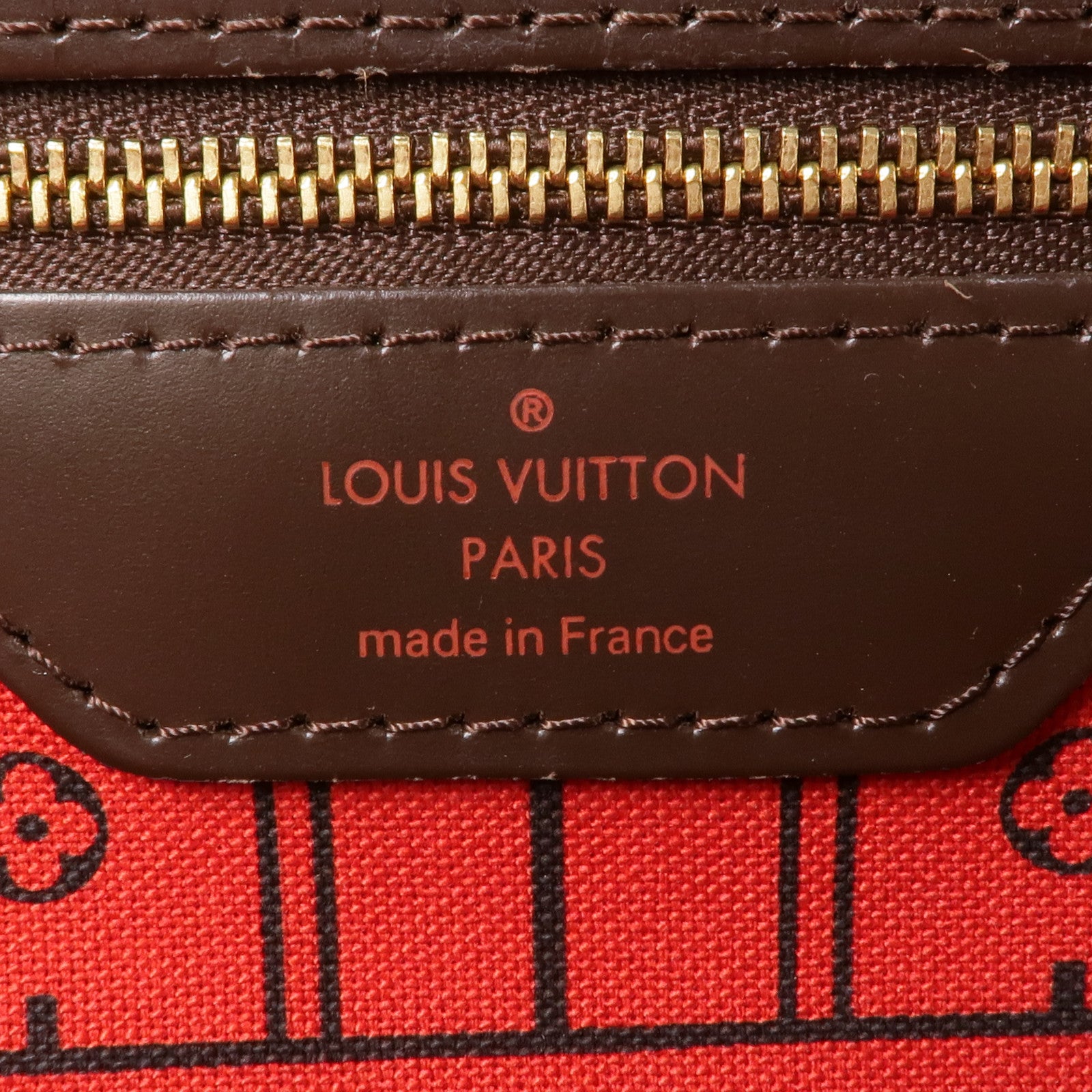LOUIS VUITTON Damier Neverfull MM金扣肩背袋/手挽袋