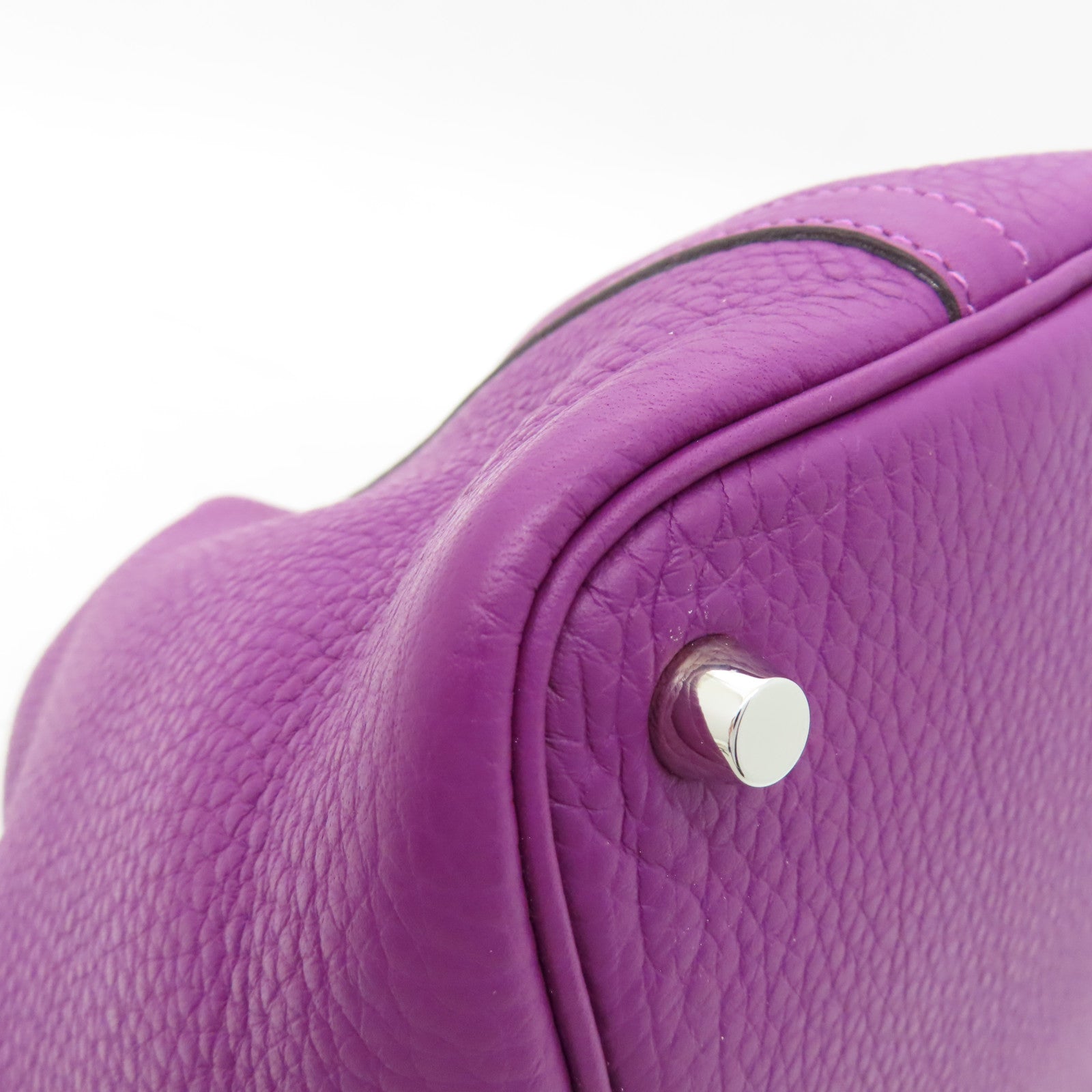 HERMES 【清倉大減價】Clemence Picotin PM銀扣手挽袋Anemone海葵紫色