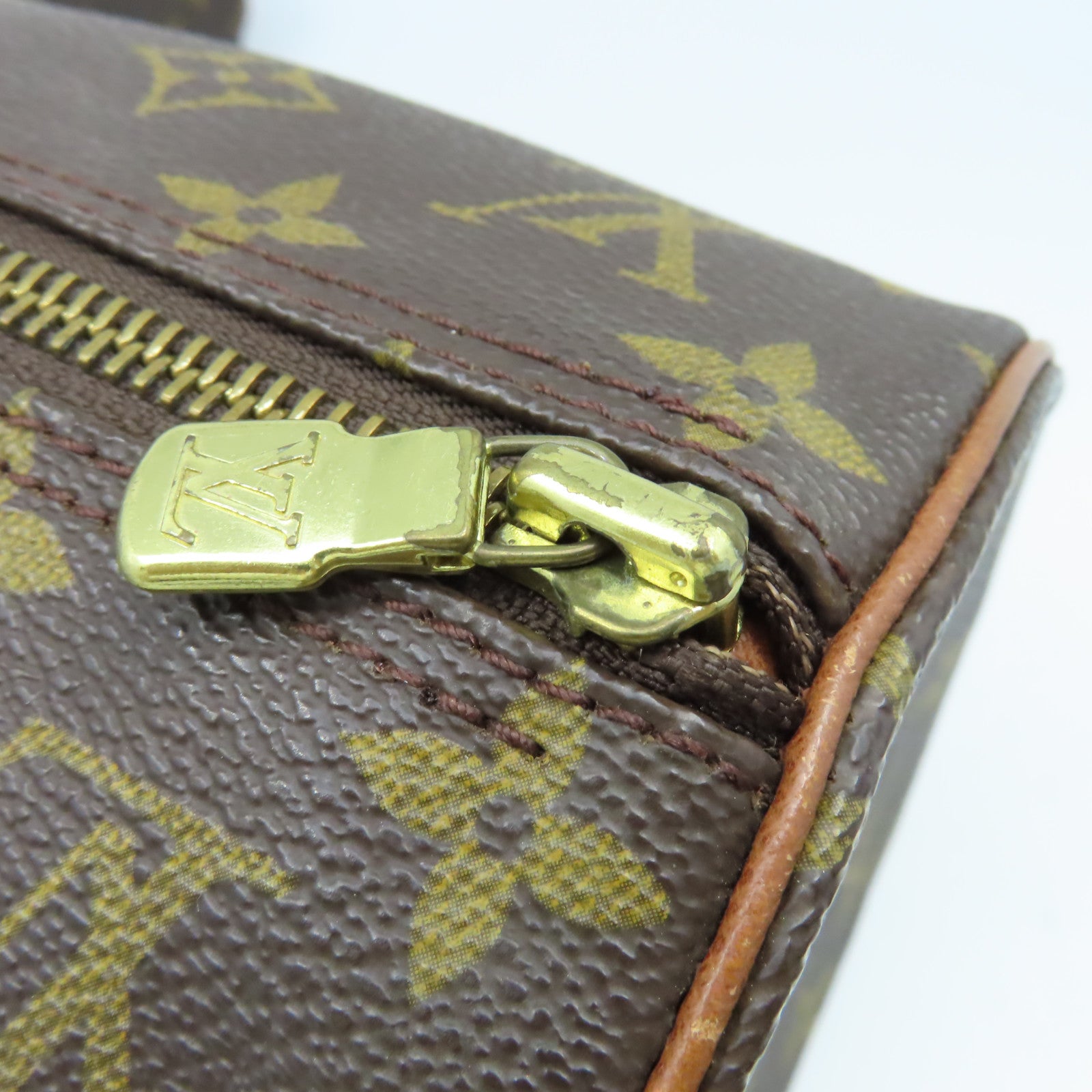 LOUIS VUITTON Monogram Papillon GM Old Model Handbag金扣手挽袋啡色