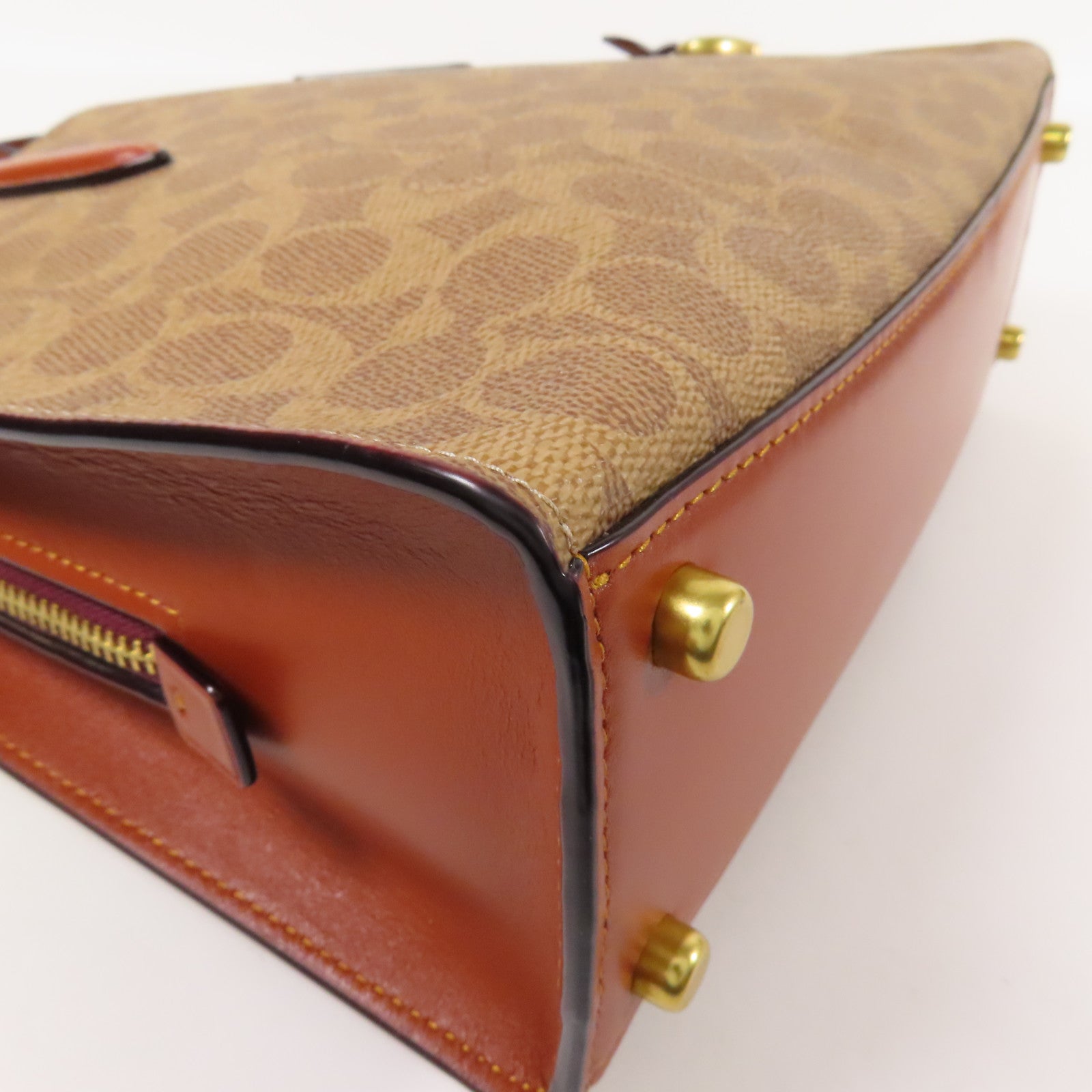 COACH 塗層帆布Shoulder Bag金扣手挽肩背兩用袋