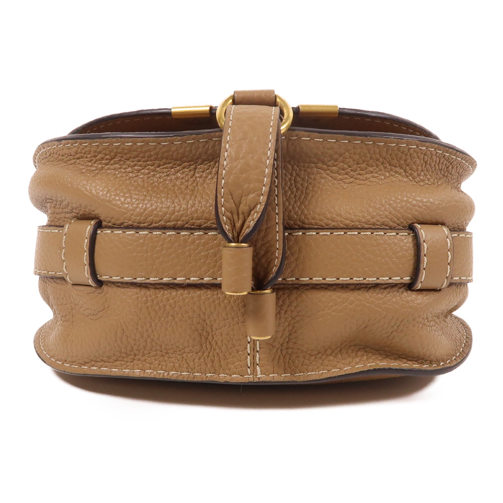 Chloe 牛皮皮革Small Marcie金扣肩背袋啡色