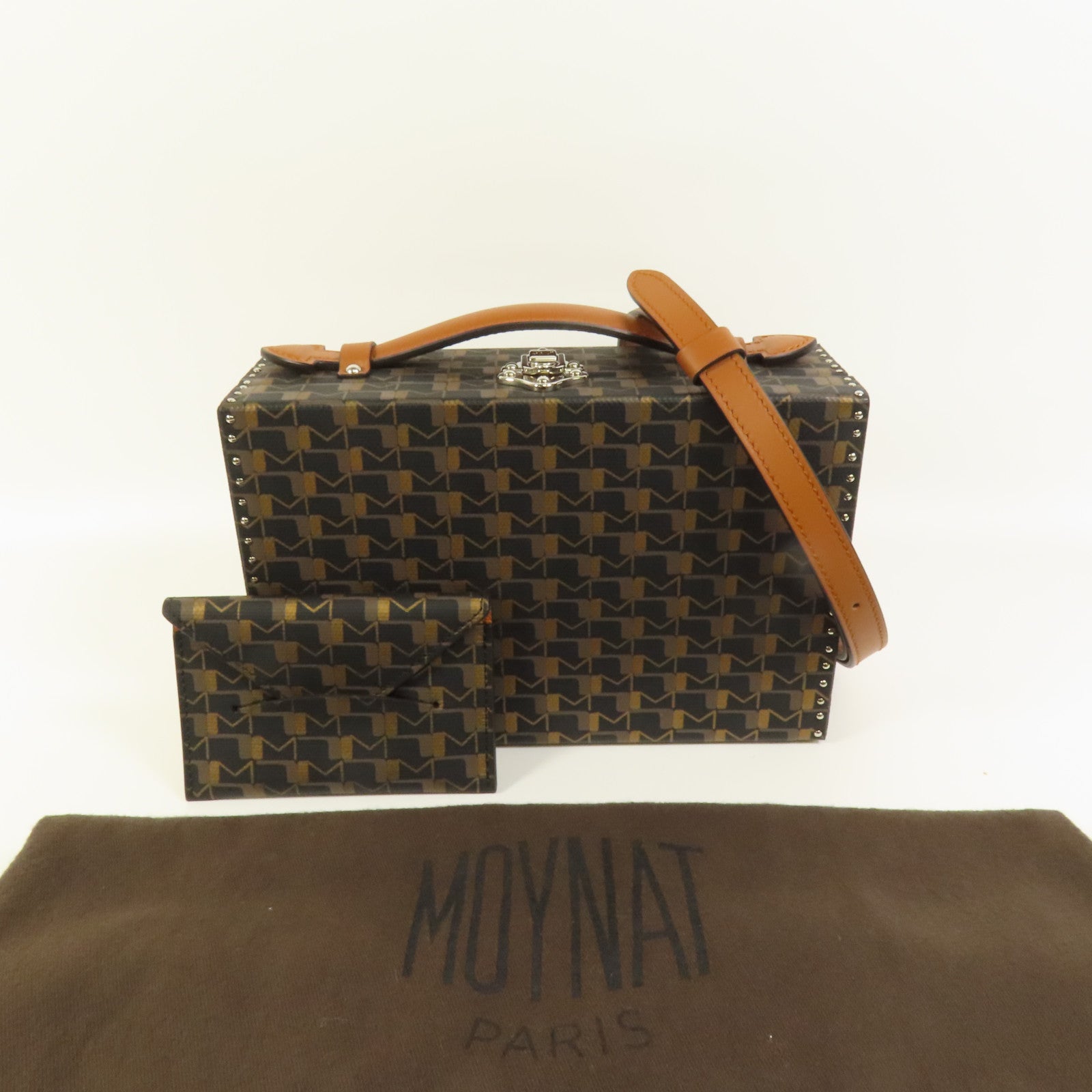Moynat 塗層帆布Moynat Little Suitcase銀扣手挽肩背兩用袋