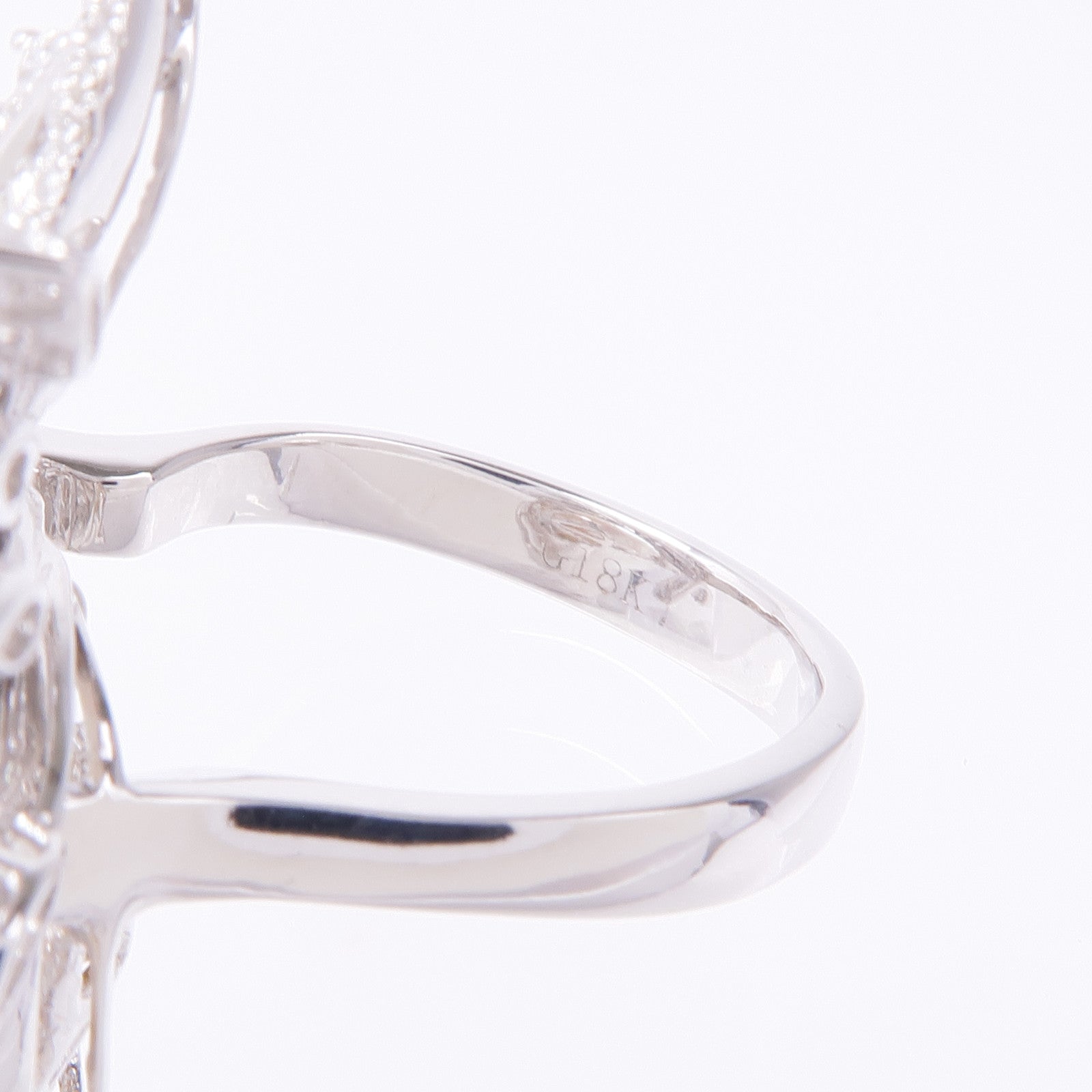 JEWELRY 18K白金Pearl Diamond Ring珍珠/鑽石戒指US#7.25