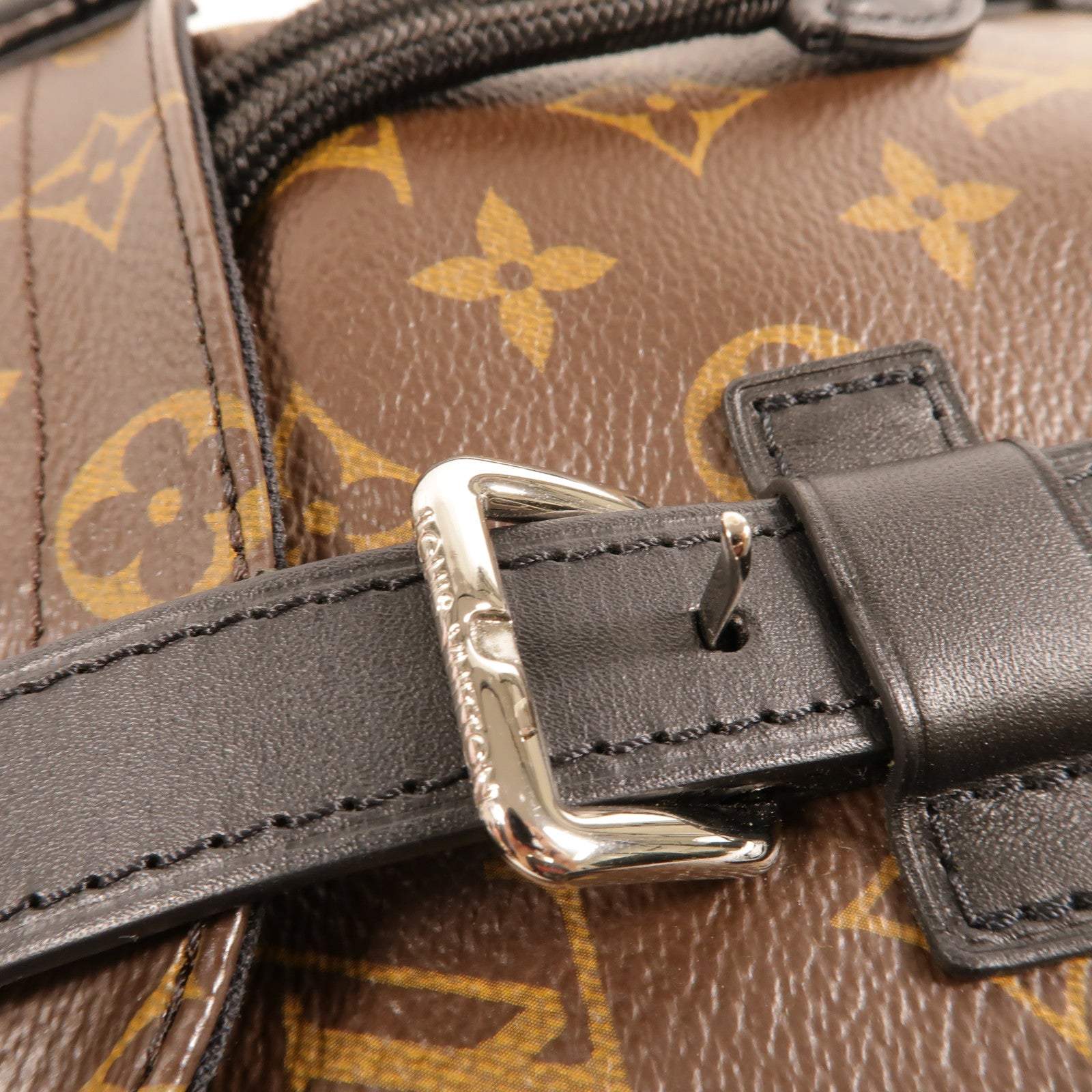 LOUIS VUITTON Monogram Macassar Christopher MM銀扣背包