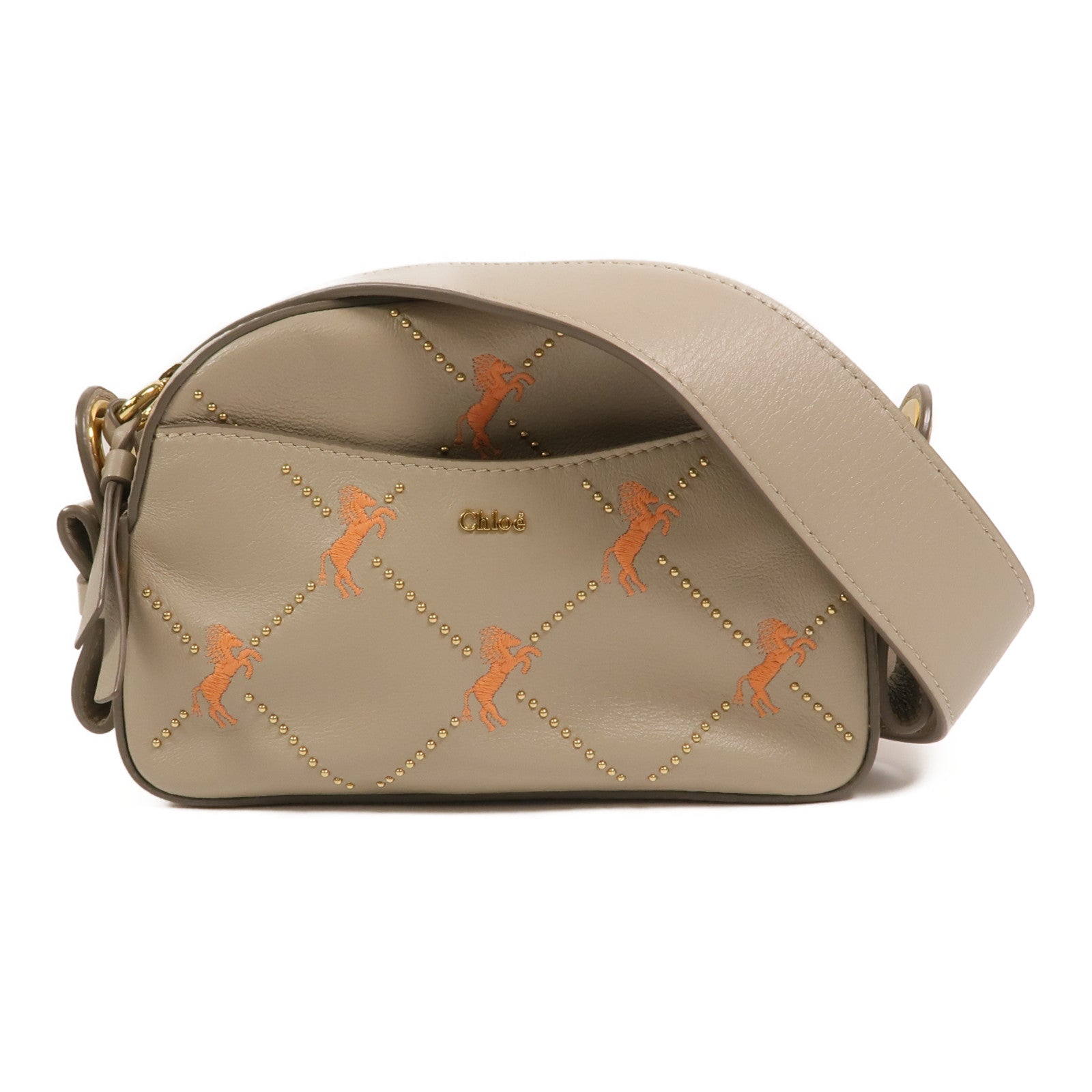 Chloe 牛皮皮革Mini Signature肩背袋