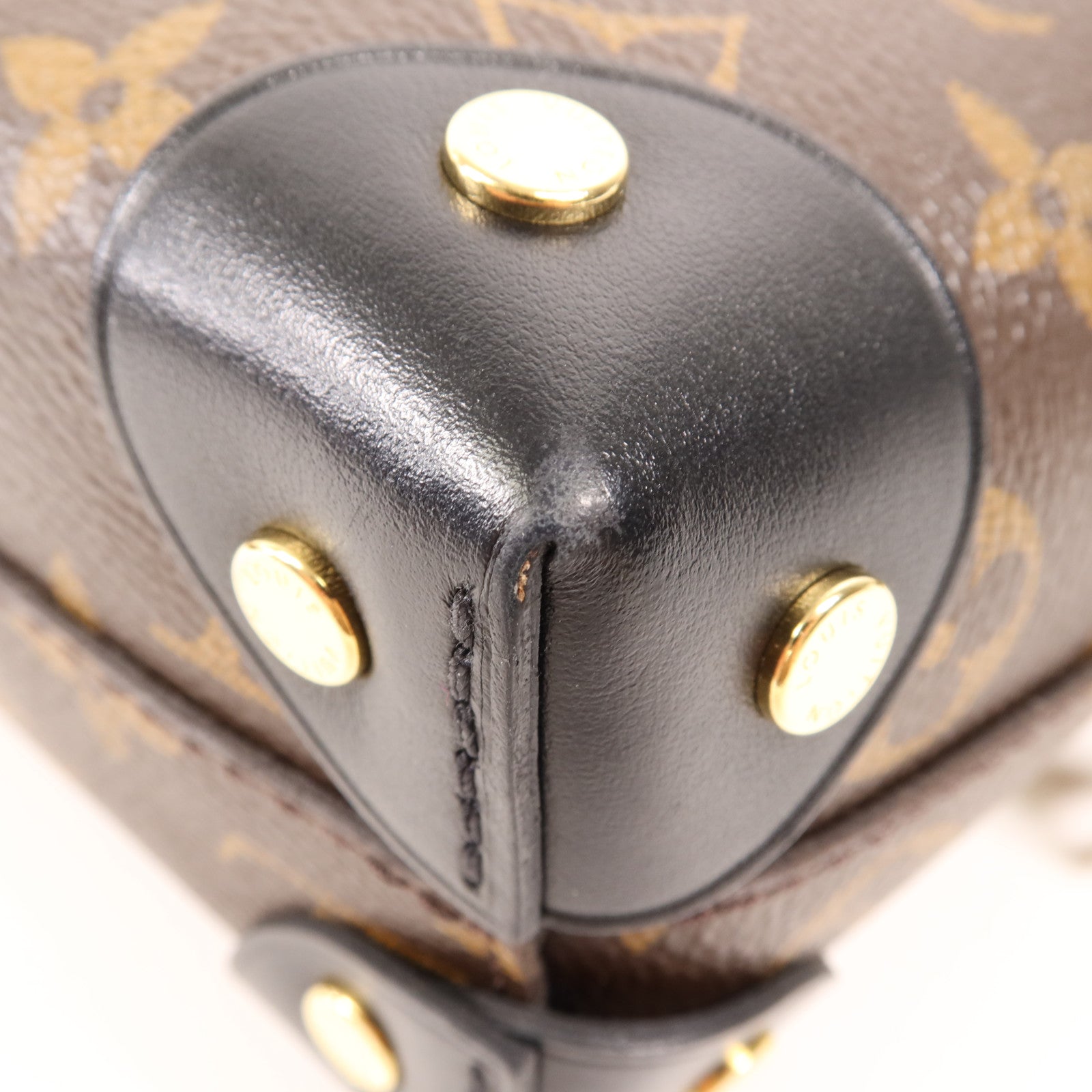 LOUIS VUITTON Monogram Petite Malle Souple金扣手挽肩背兩用袋