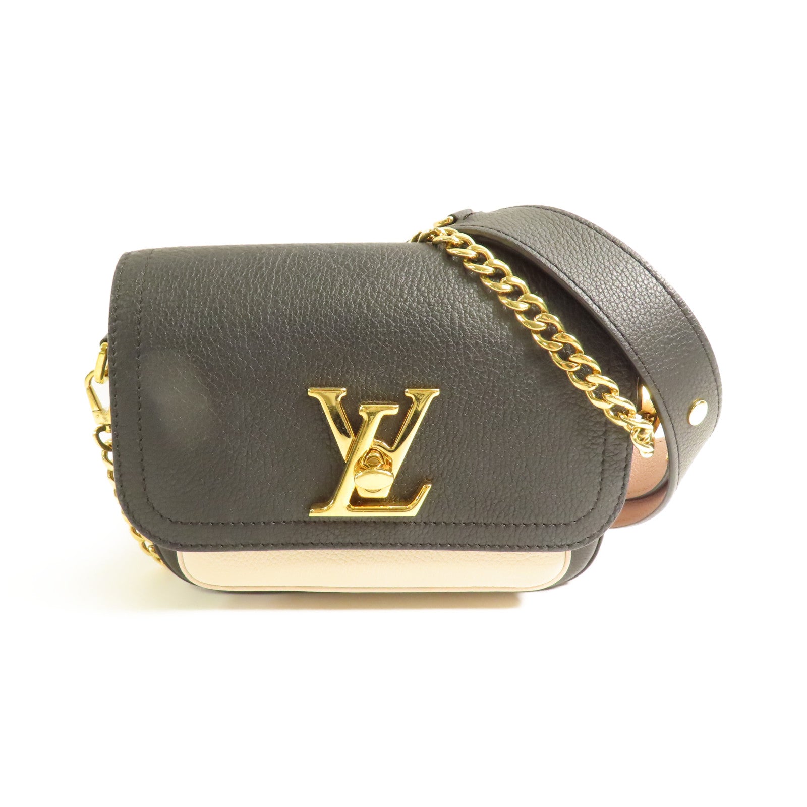 LOUIS VUITTON LV GHW Lockme Tender 2 Way Bag M58557 Calfskin Leather Black/White