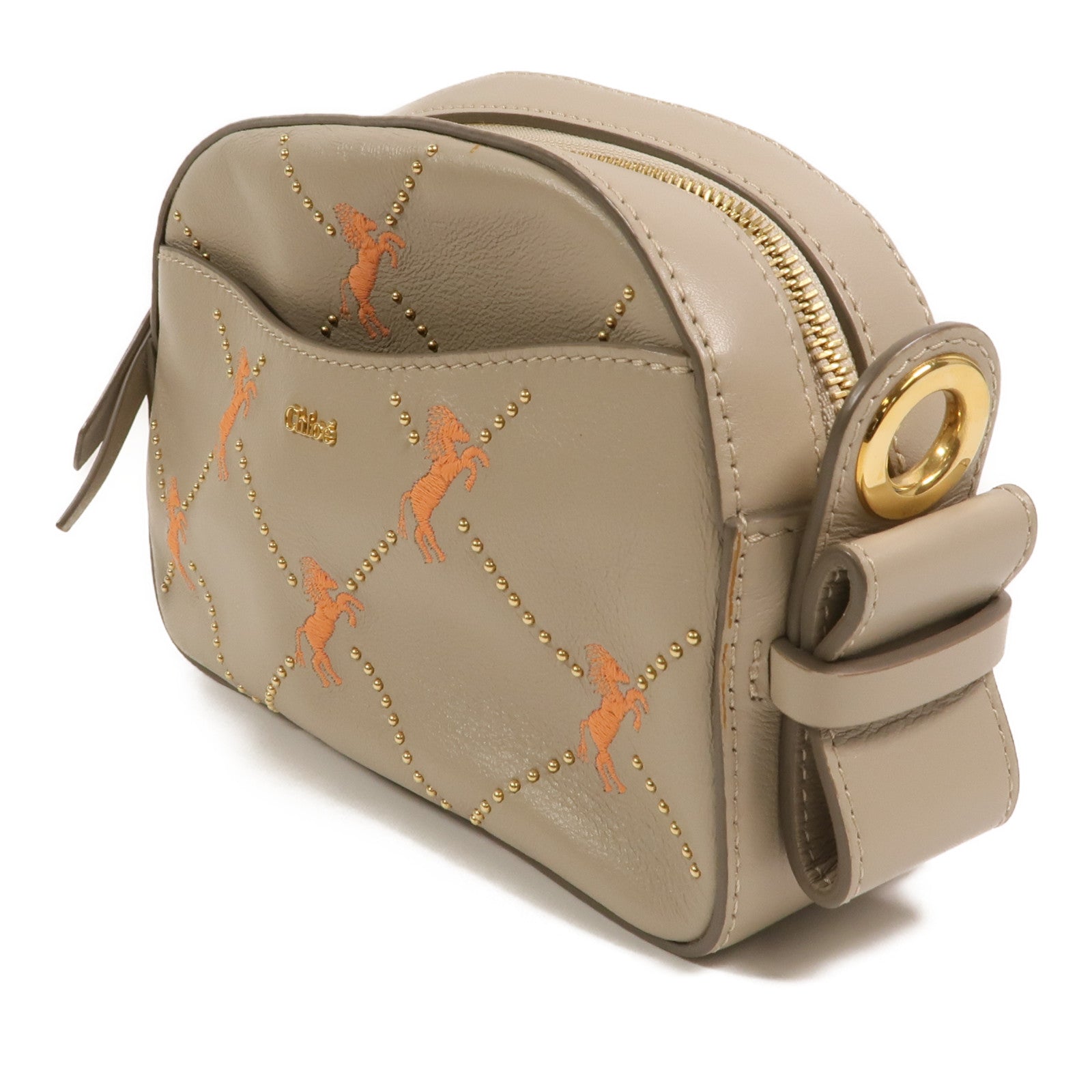 Chloe 牛皮皮革Mini Signature肩背袋