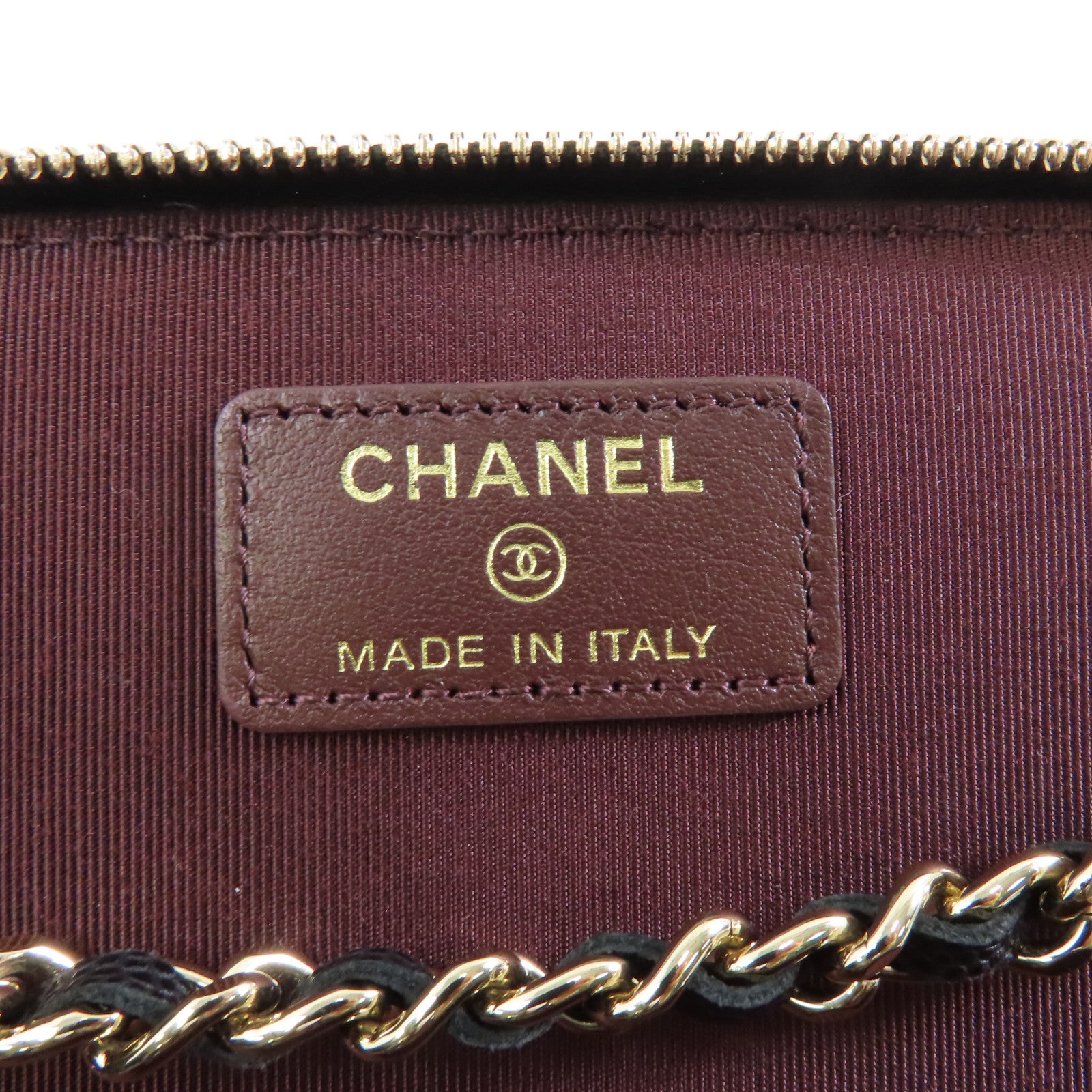 CHANEL 菱格牛皮皮革Vanity Case金扣鏈帶肩背袋黑色