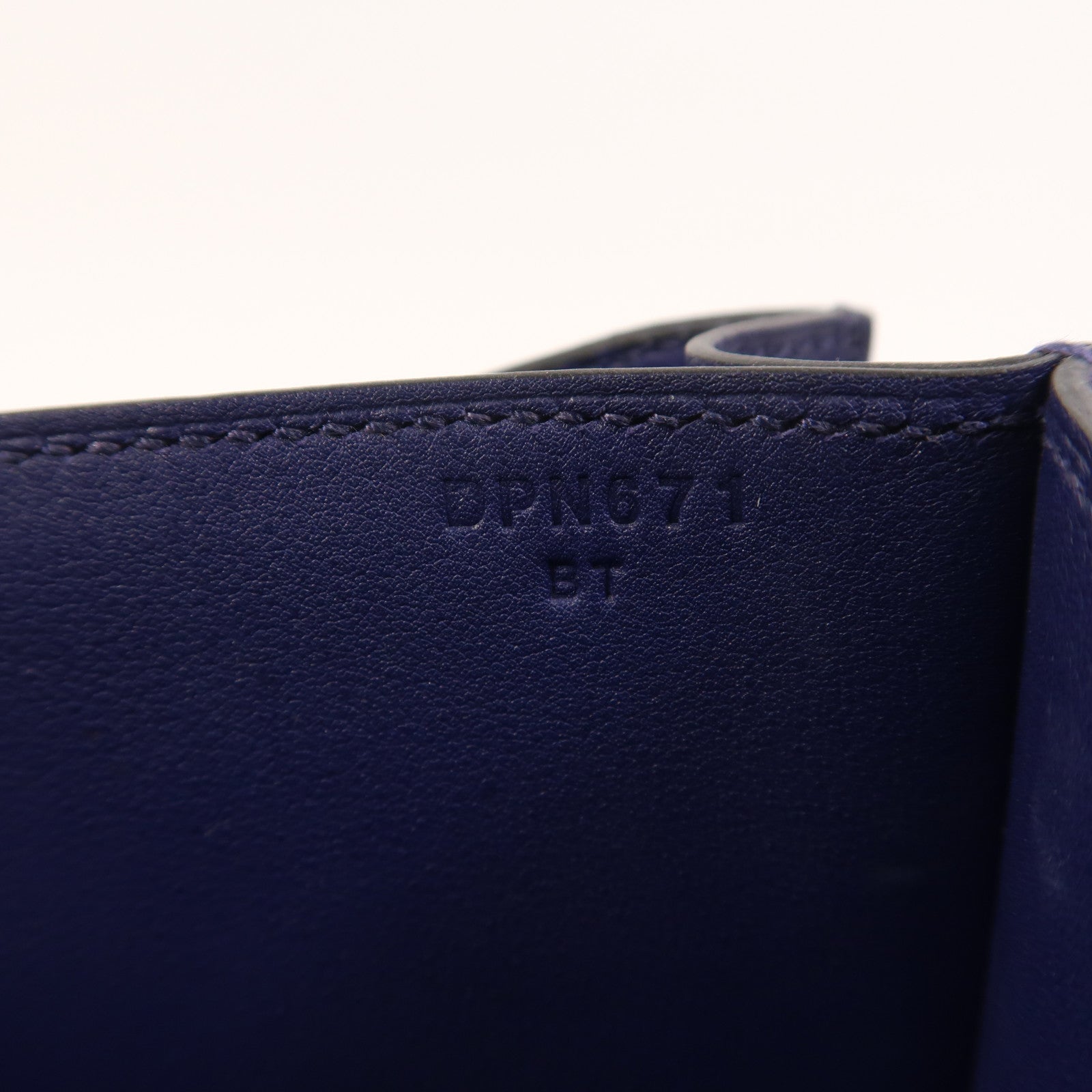HERMES Toile帆布/Swift皮革Constance 24銀扣肩背袋Bleu Encre