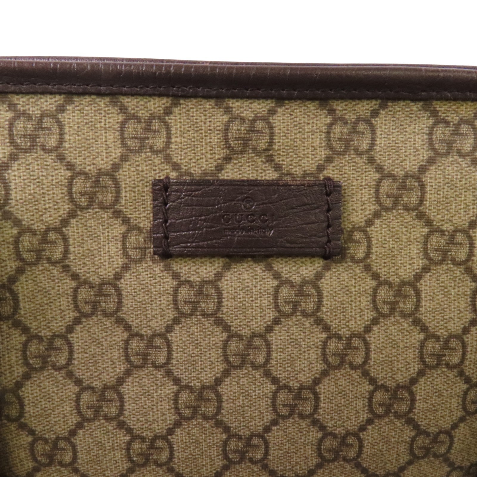 GUCCI 塗層帆布Tote Bag銀扣肩背袋