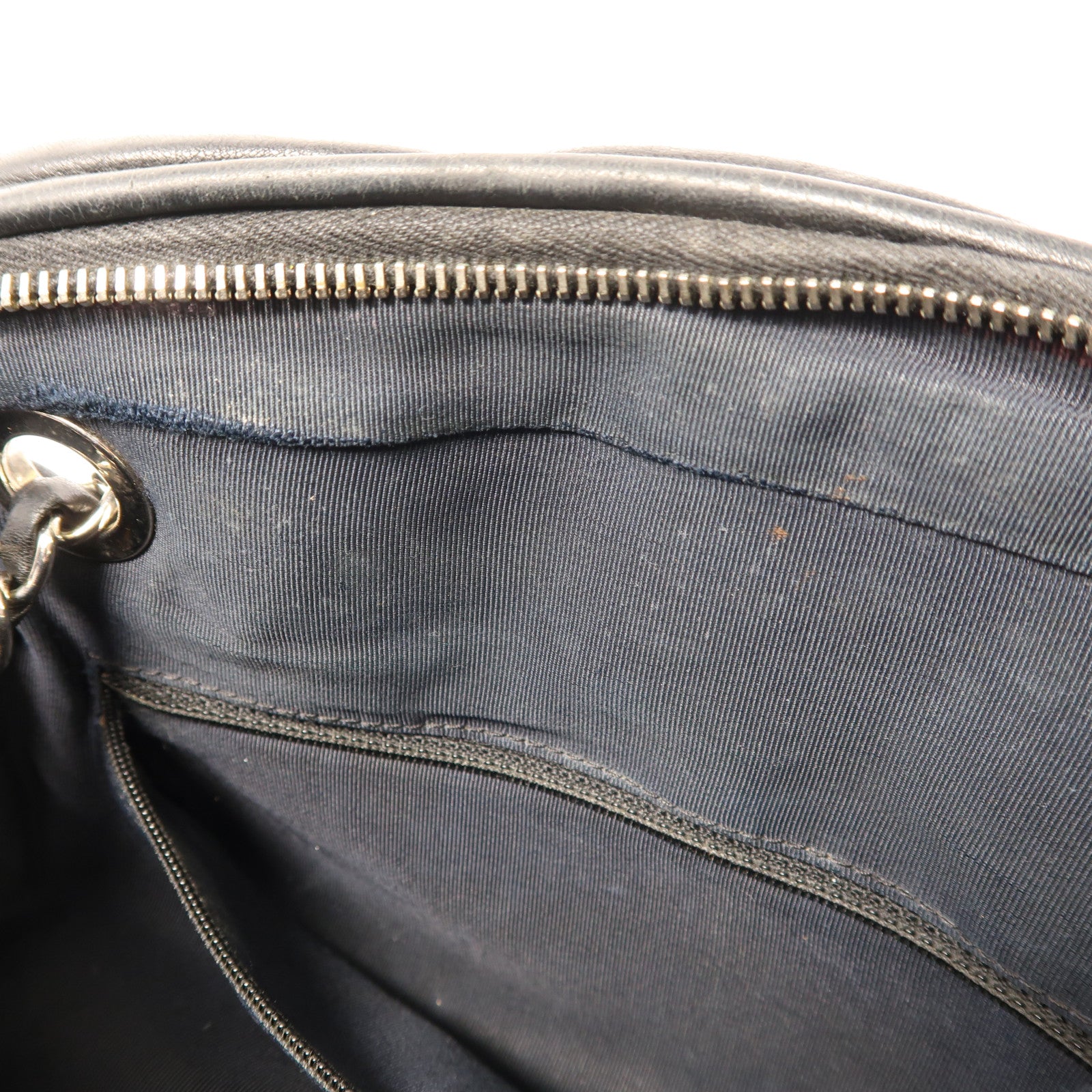 CHANEL 羊皮皮革Chain Shoulder Bag銀扣鏈帶肩背袋