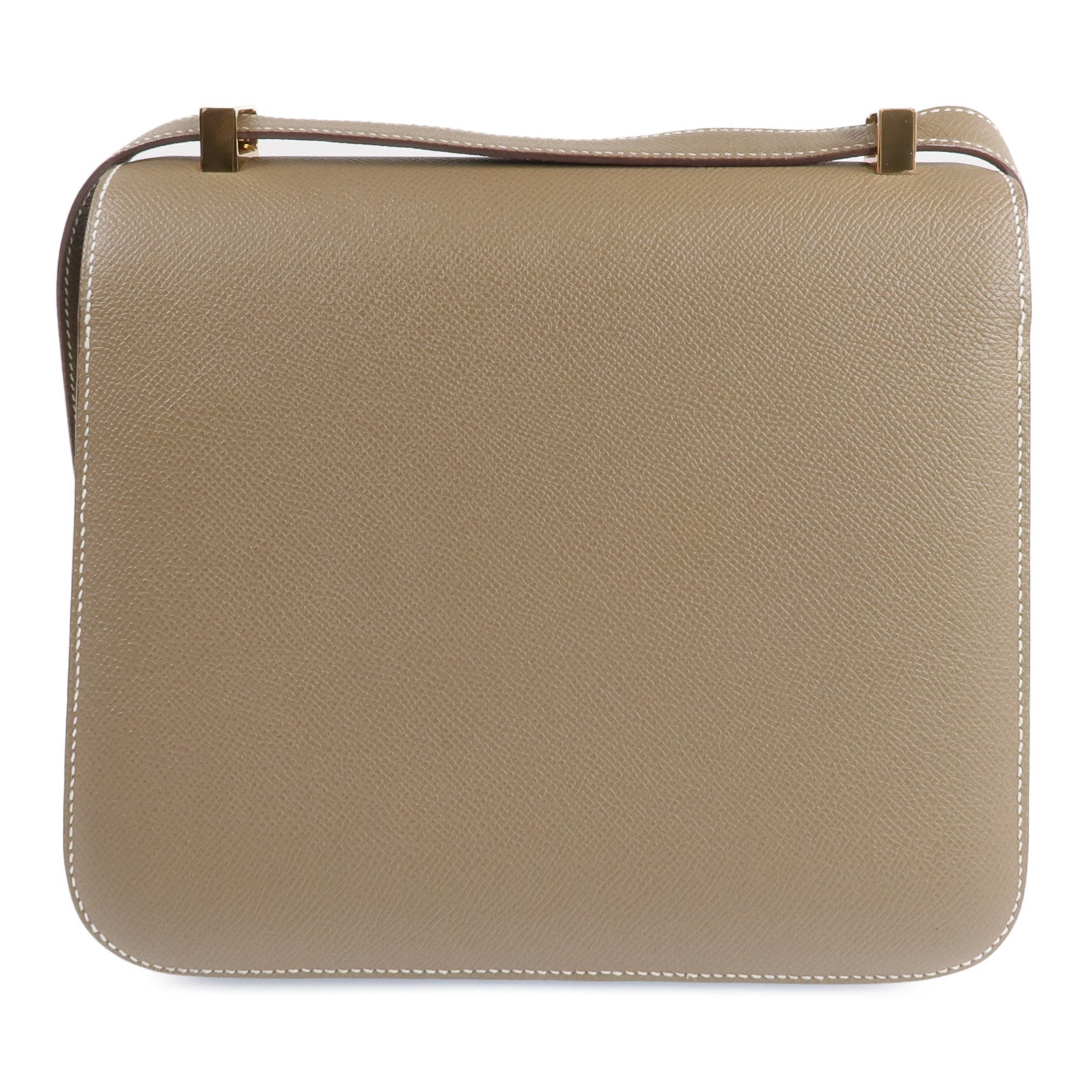 HERMES 皮革Constance 24金扣肩背袋Etoupe