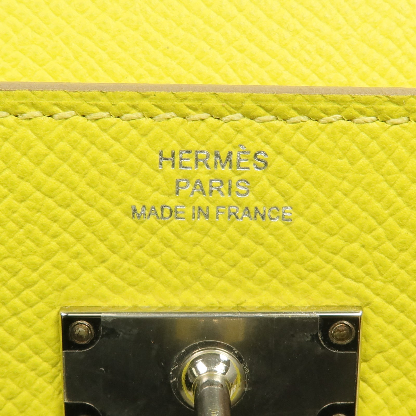 HERMES 【激減優惠】Epsom皮革Kelly Wallet銀扣長錢包Jaune de Naples