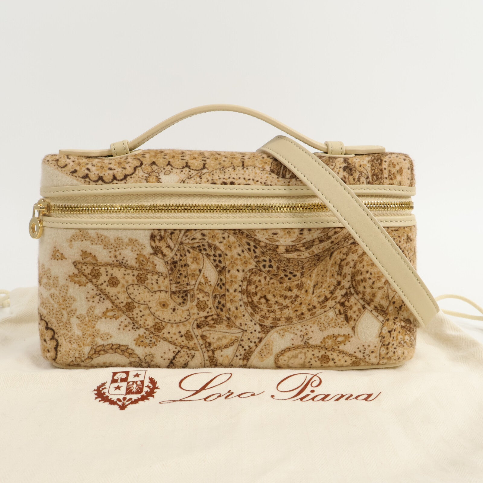 Loro Piana 牛皮/麂皮皮革L19手挽肩背兩用袋