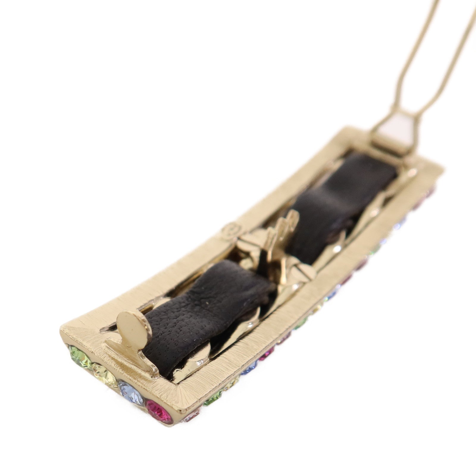 CHANEL 金屬/皮革Hair Clip髮夾