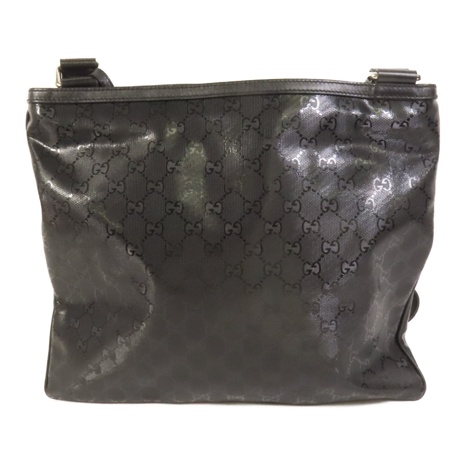 GUCCI 塗層帆布Shoulder Bag銀扣肩背袋