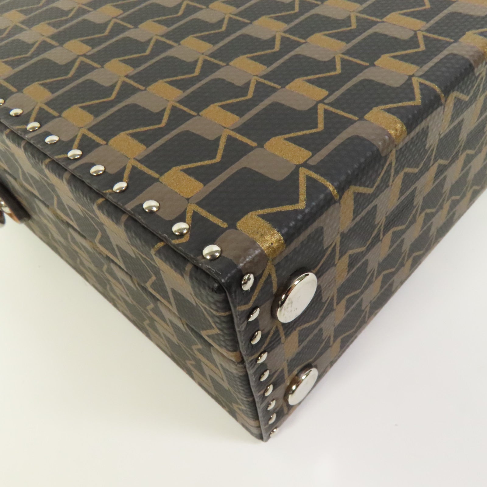 Moynat 塗層帆布Moynat Little Suitcase銀扣手挽肩背兩用袋