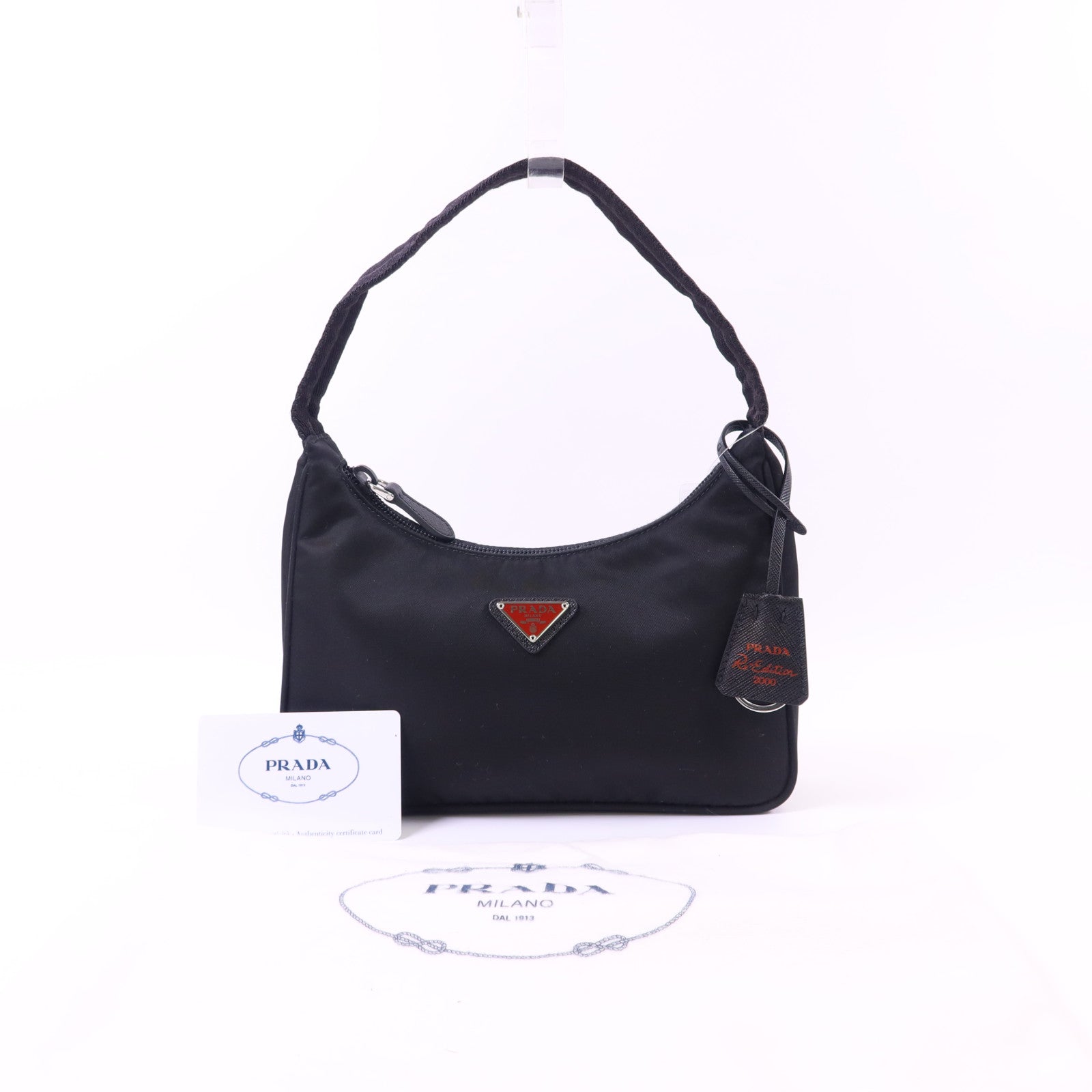 PRADA 尼龍Shoulder Bag銀扣肩背袋