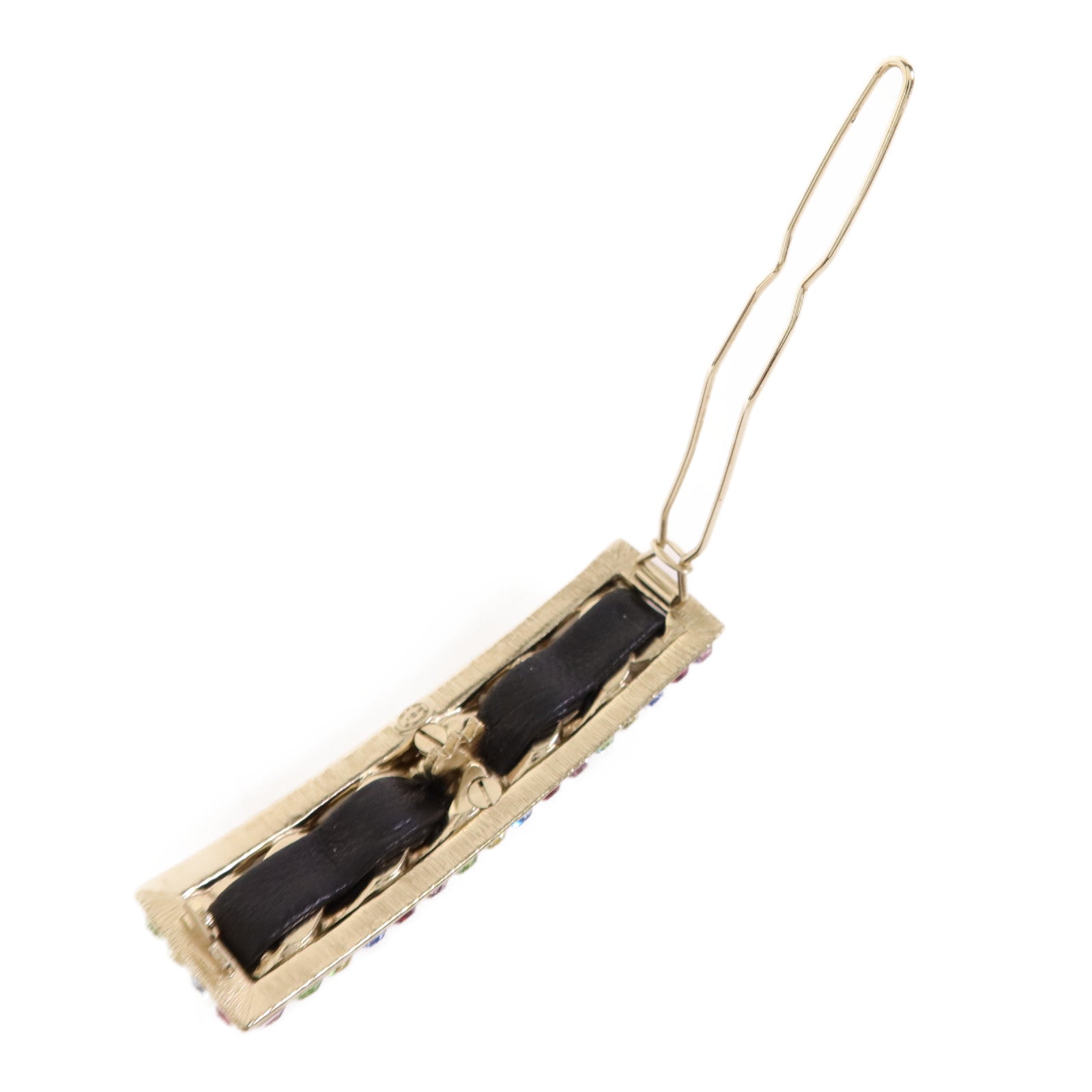 CHANEL 金屬/皮革Hair Clip髮夾