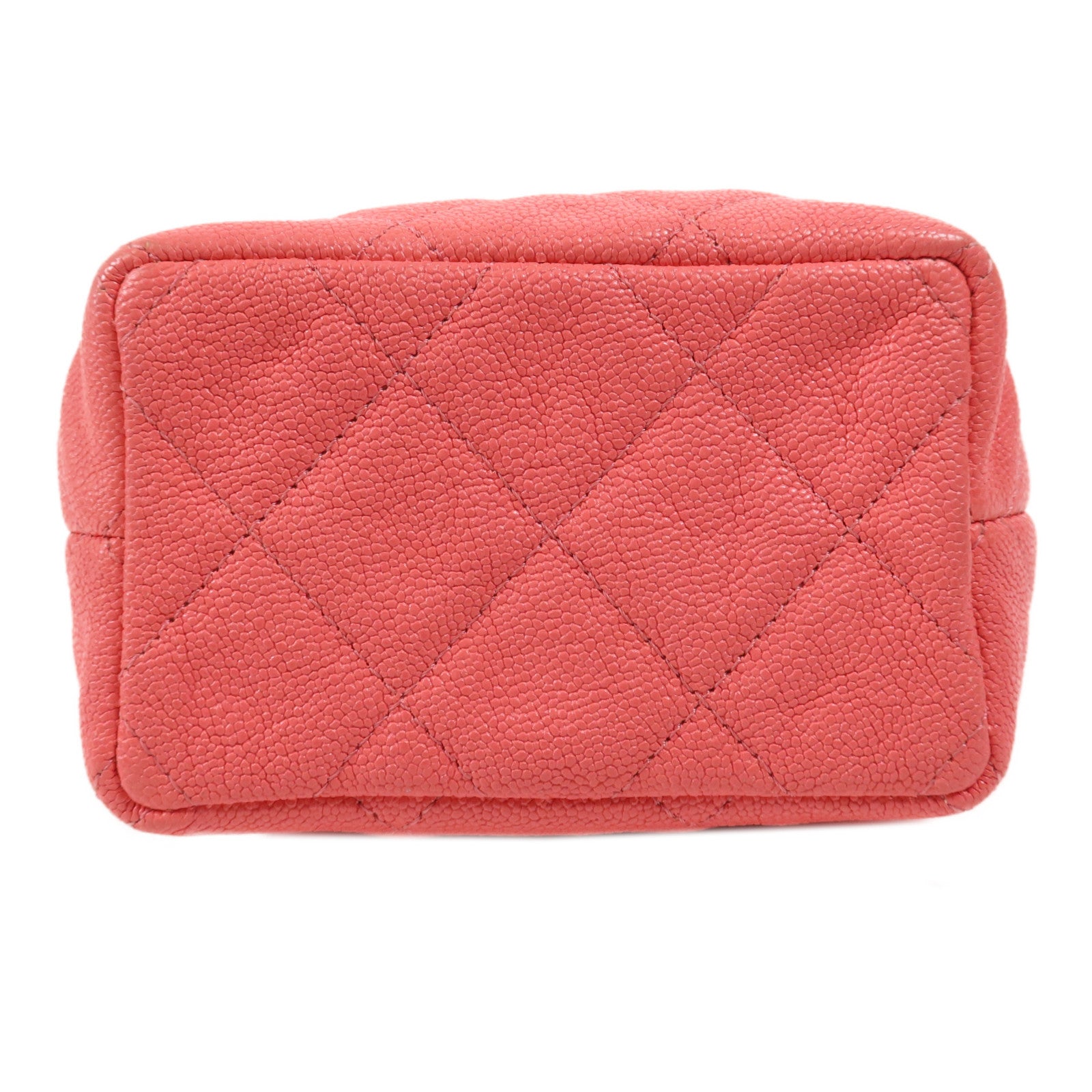 CHANEL 牛皮皮革Matelasse Mini Vanity金扣手挽肩背兩用袋