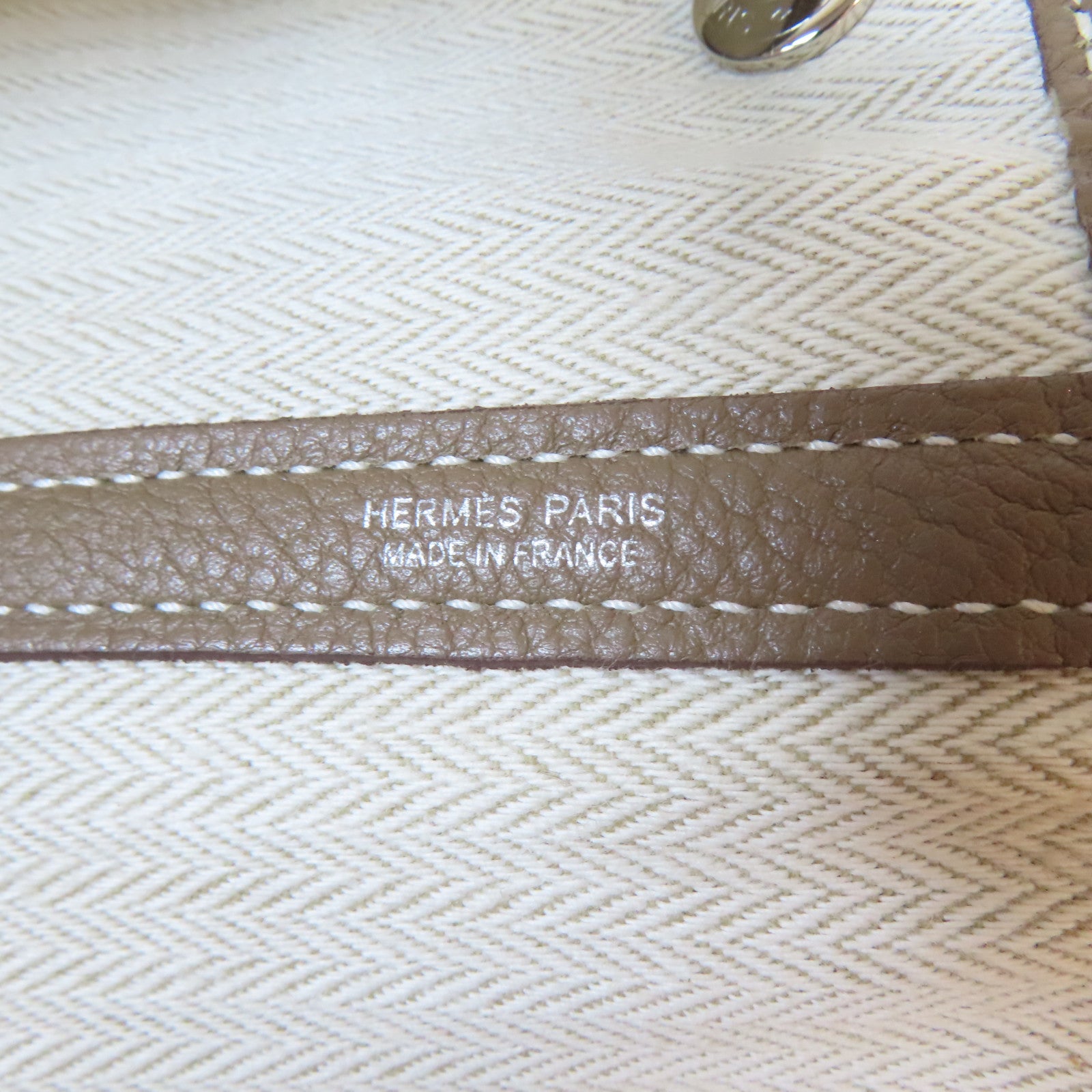 HERMES Negonda皮革GardenParty PM 銀扣手挽袋大象灰色