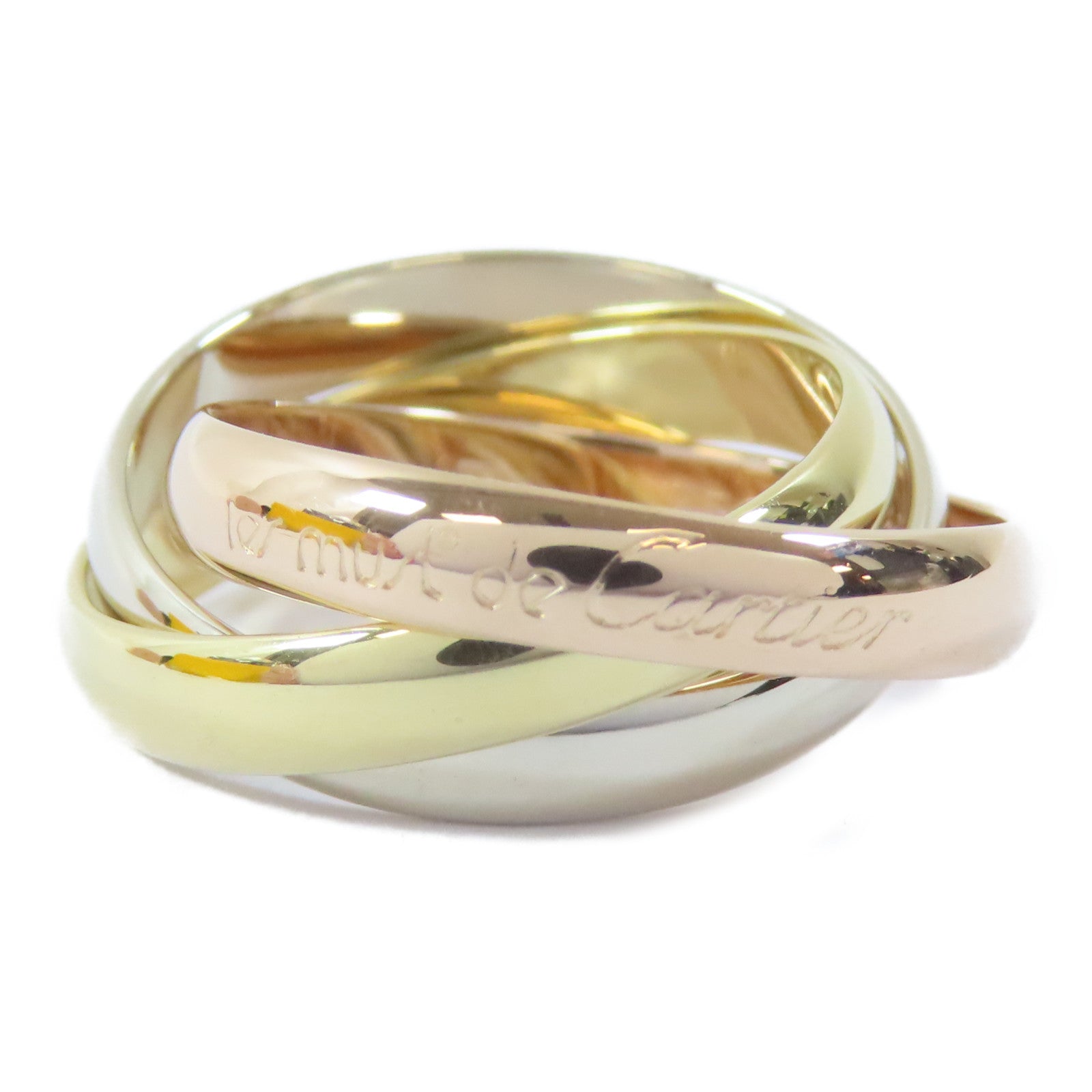 CARTIER 18K黃金/白金/玫瑰金Trinity Ring戒指Cartier#53/US#6.25