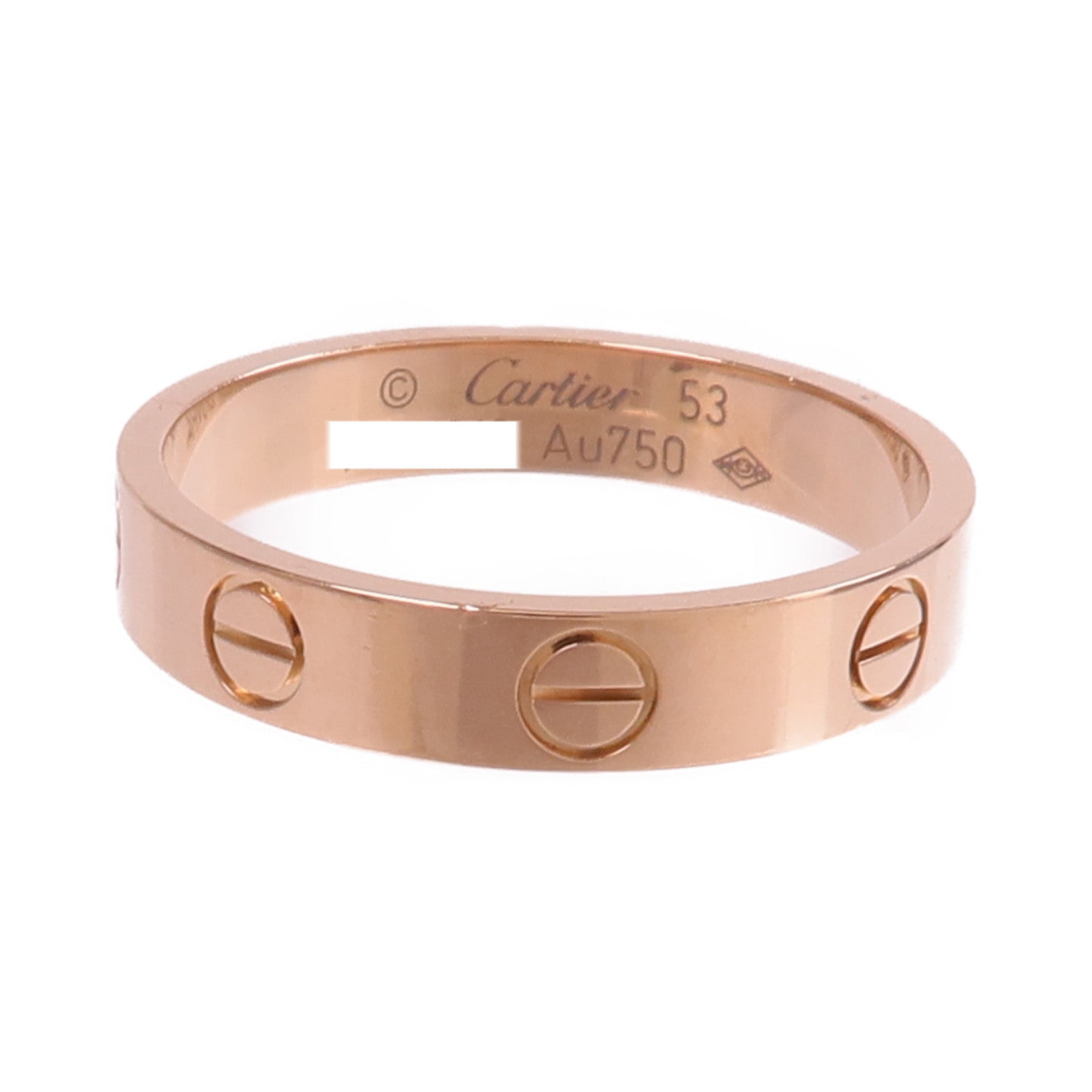 CARTIER 18K玫瑰金Mini Love Ring戒指Cartier#53/US#6.5