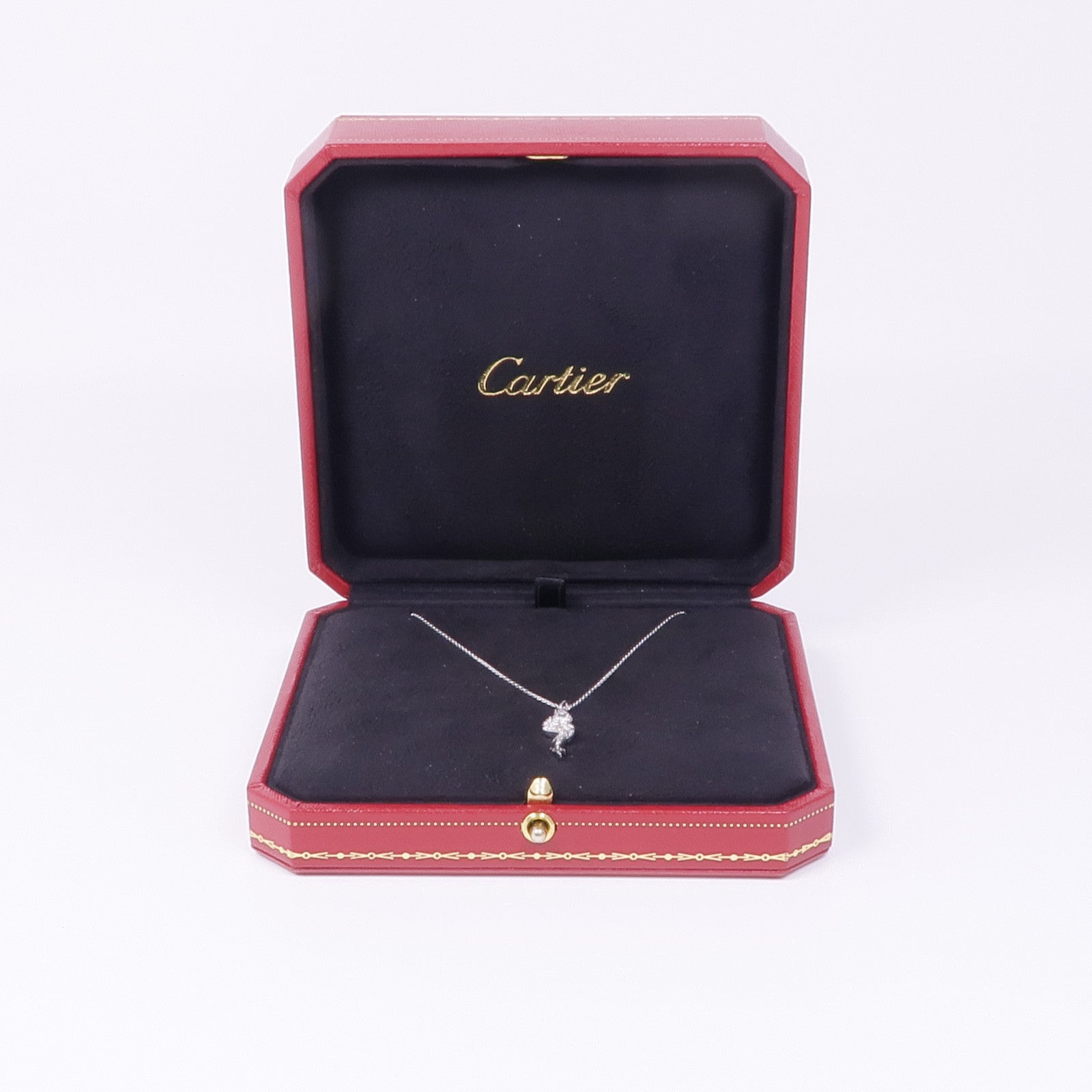 CARTIER 18K白金Parrot Motif Diamond Necklace鑽石項鍊
