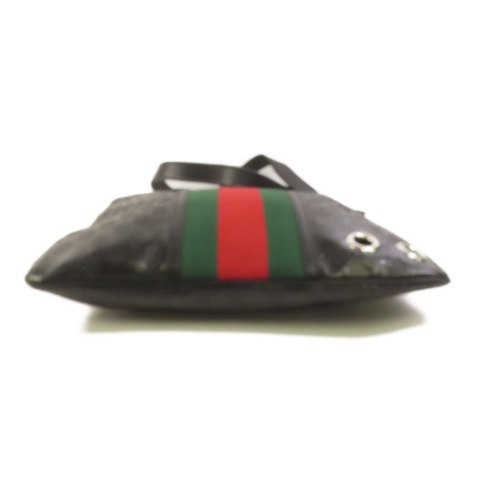 GUCCI 塗層帆布Shoulder Bag銀扣肩背袋