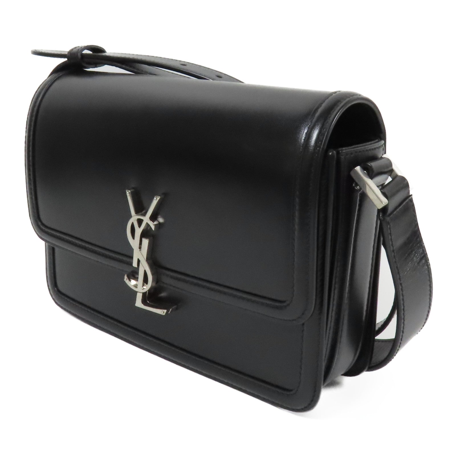 SAINT LAURENT 皮革Shoulder Bag銀扣肩背袋