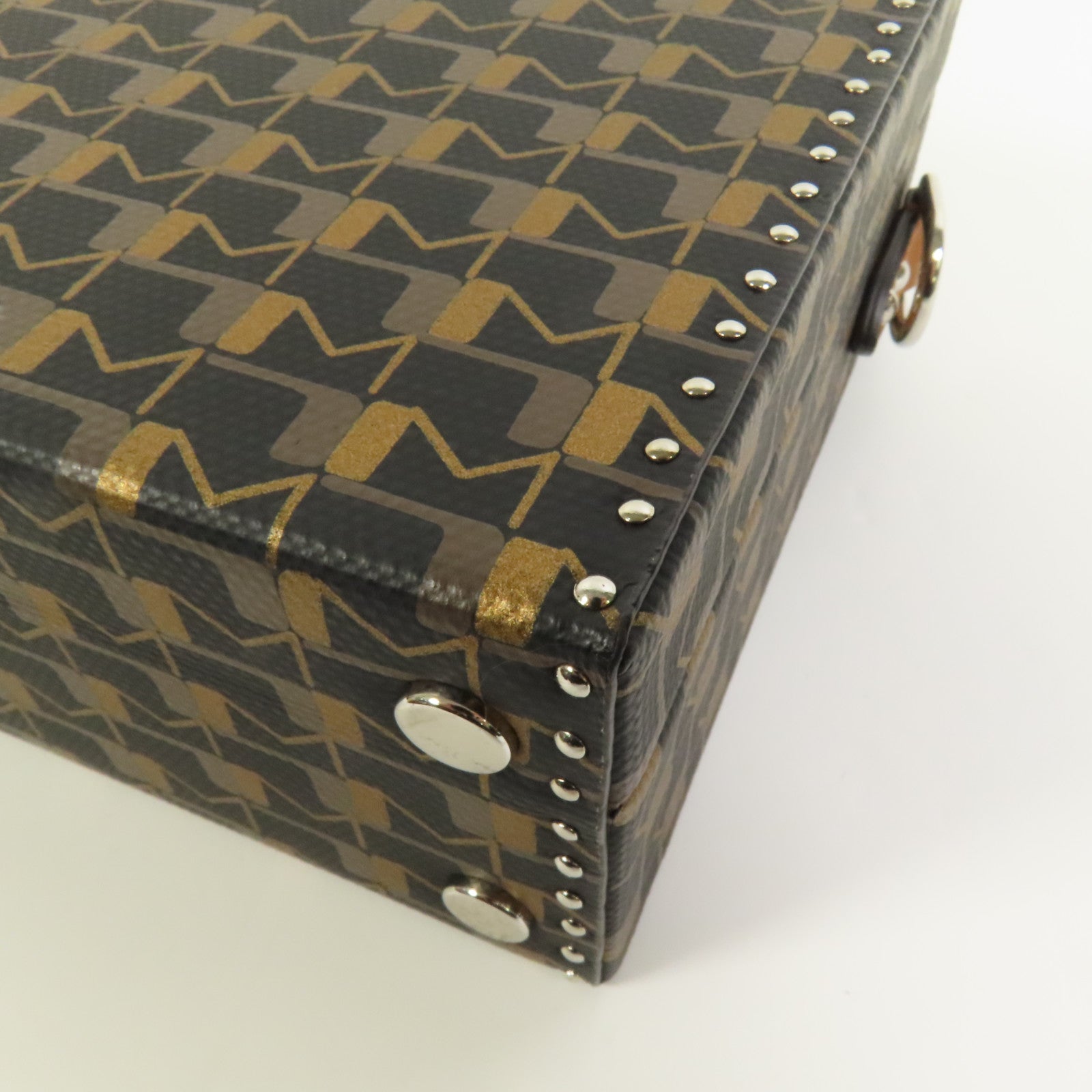 Moynat 塗層帆布Moynat Little Suitcase銀扣手挽肩背兩用袋