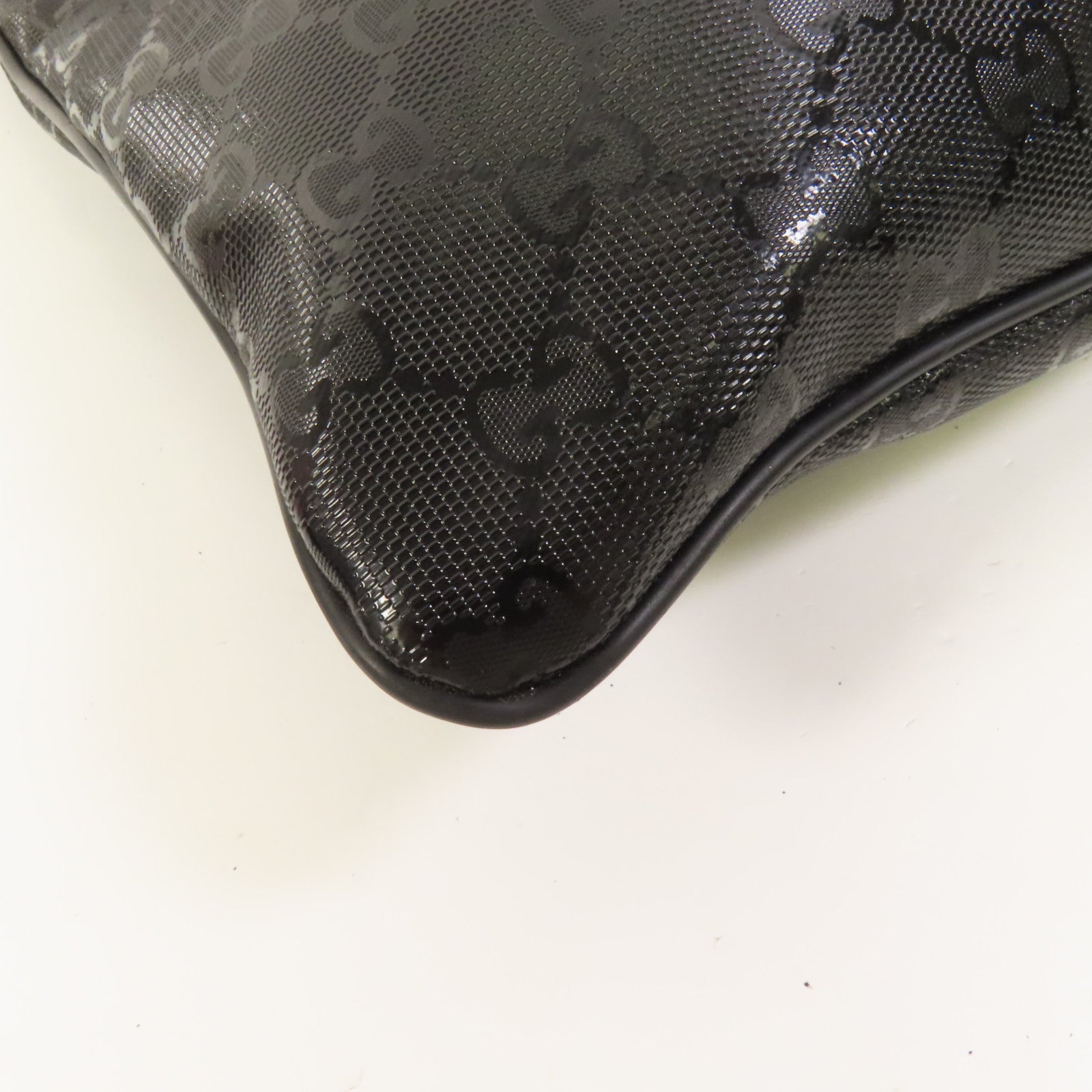 GUCCI 塗層帆布Shoulder Bag銀扣肩背袋