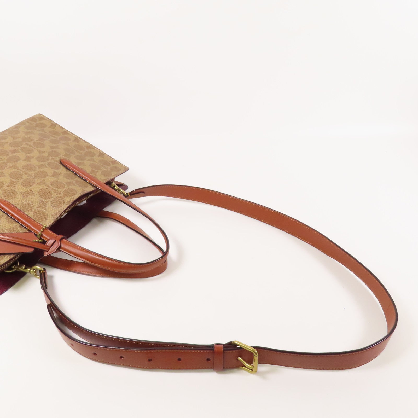 COACH 塗層帆布Shoulder Bag金扣手挽肩背兩用袋