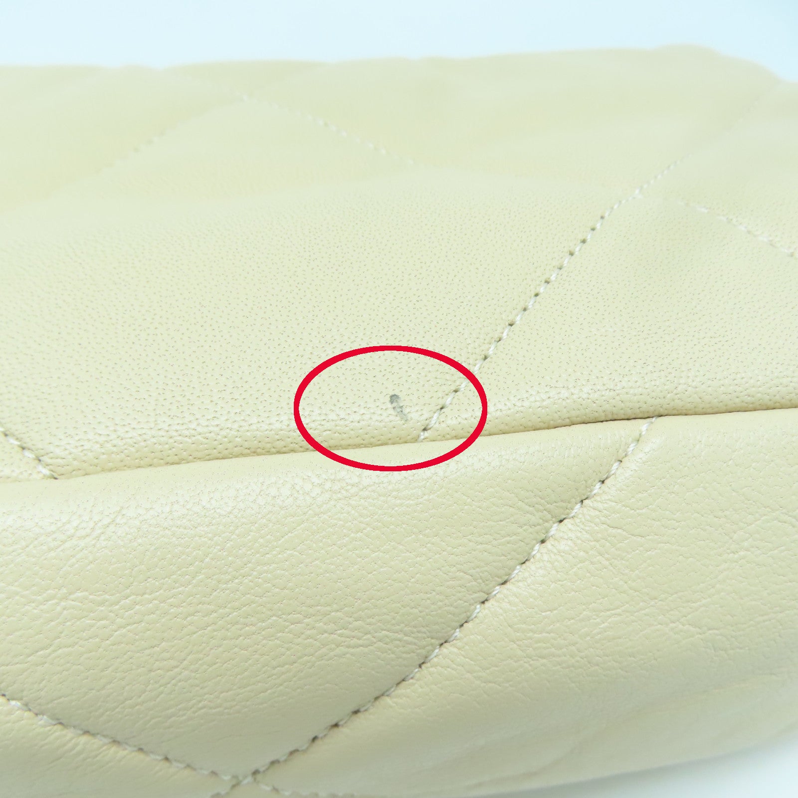 CHANEL 菱格牛皮皮革Chanel 19金扣手挽肩背兩用袋米色