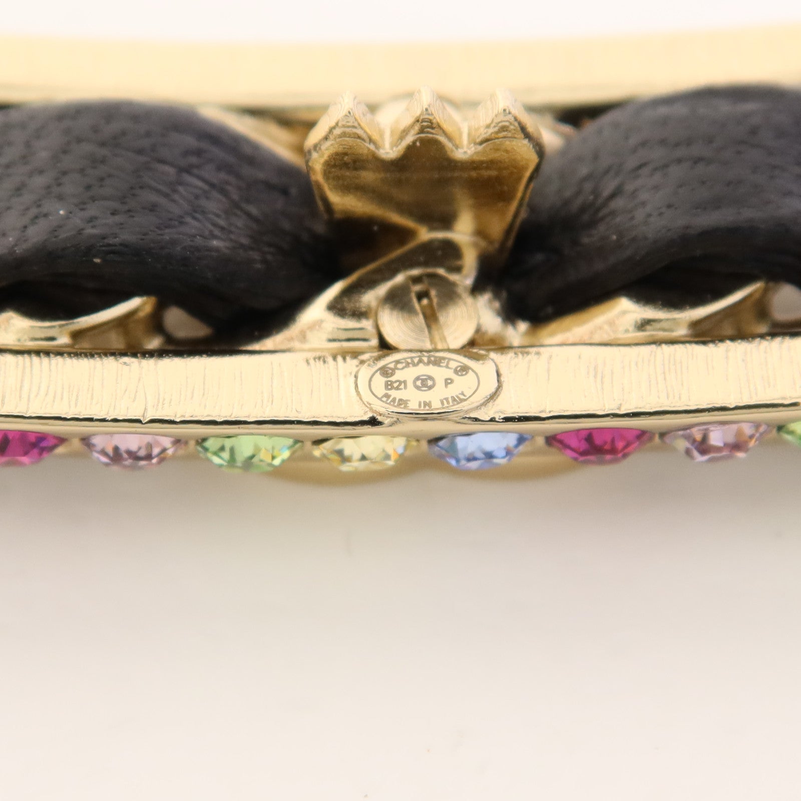 CHANEL 金屬/皮革Hair Clip髮夾