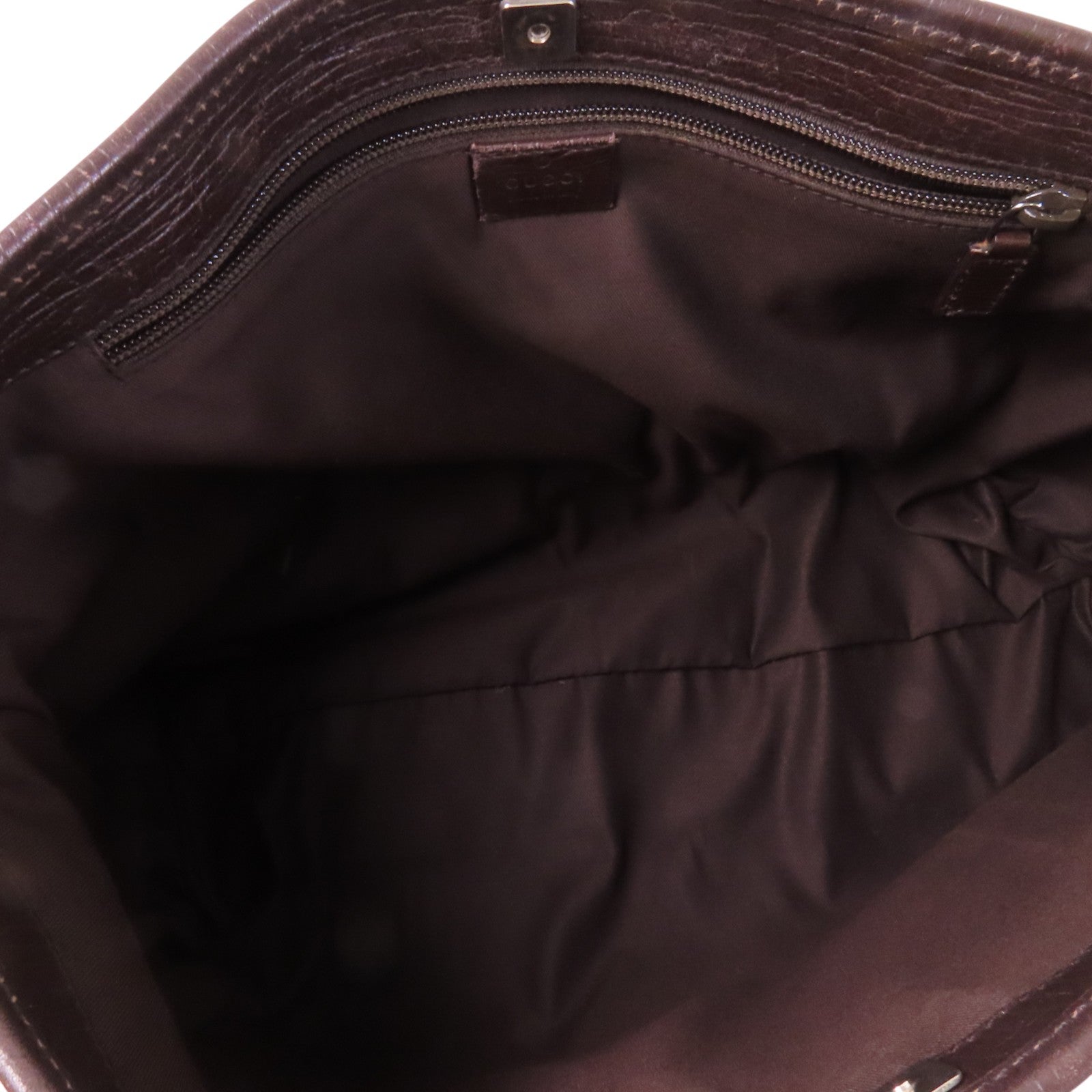 GUCCI 塗層帆布Tote Bag銀扣肩背袋