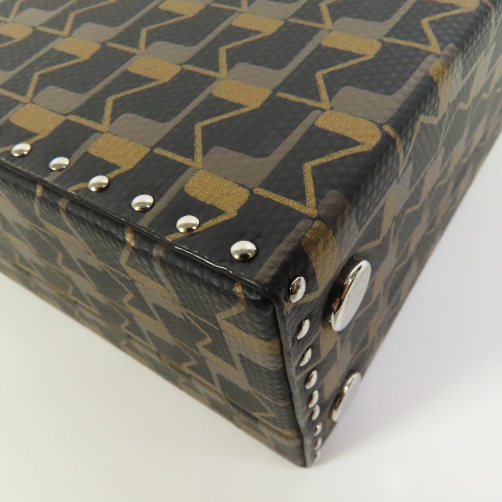 Moynat 塗層帆布Moynat Little Suitcase銀扣手挽肩背兩用袋