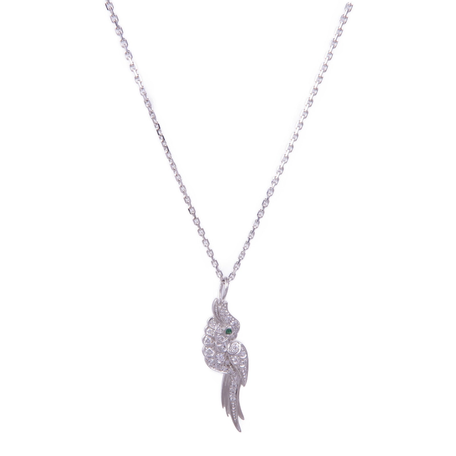 CARTIER 18K白金Parrot Motif Diamond Necklace鑽石項鍊