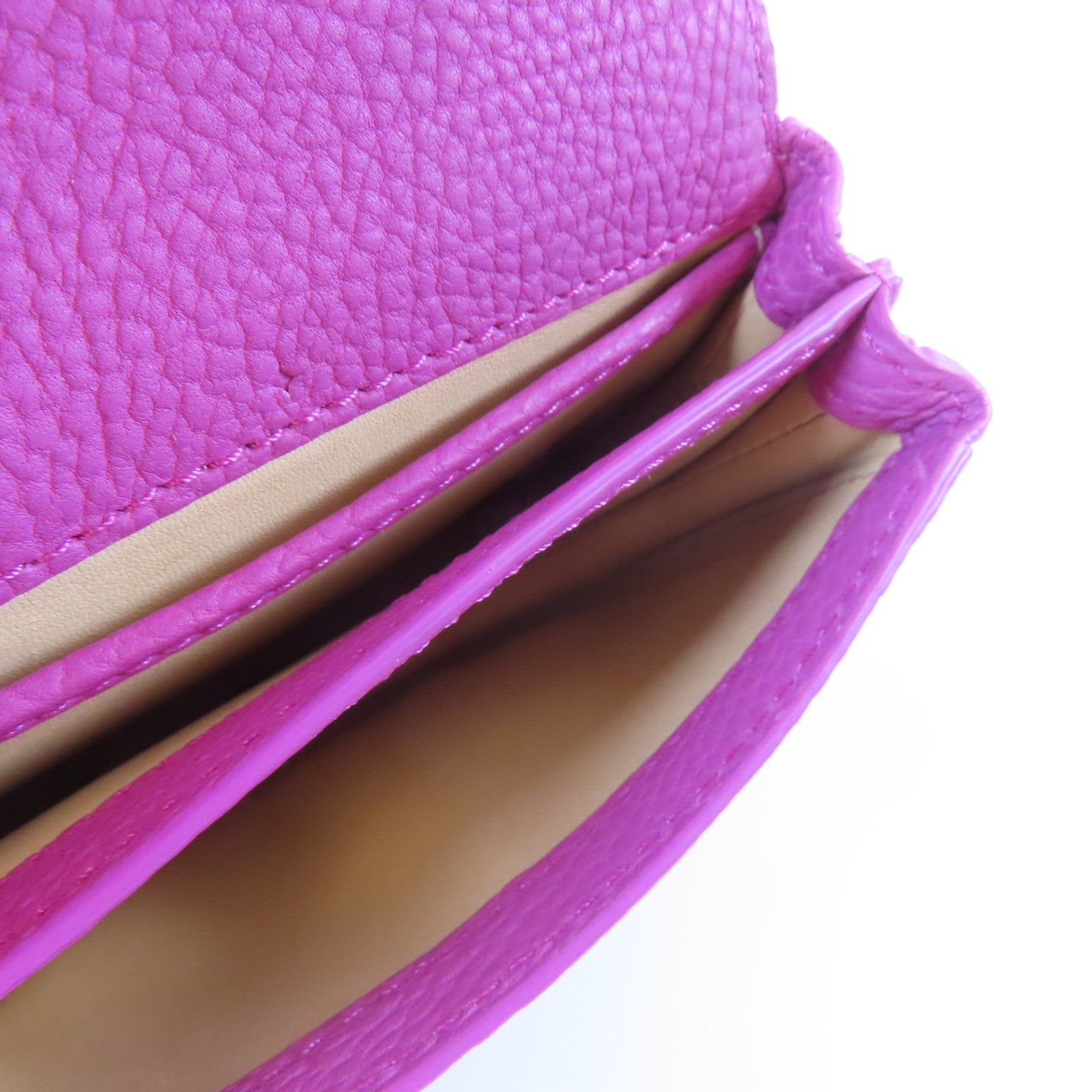 SELECTION 【激減優惠】牛皮皮革Delvaux Mini Mutin Coin Purse銀扣零錢包桃紅色