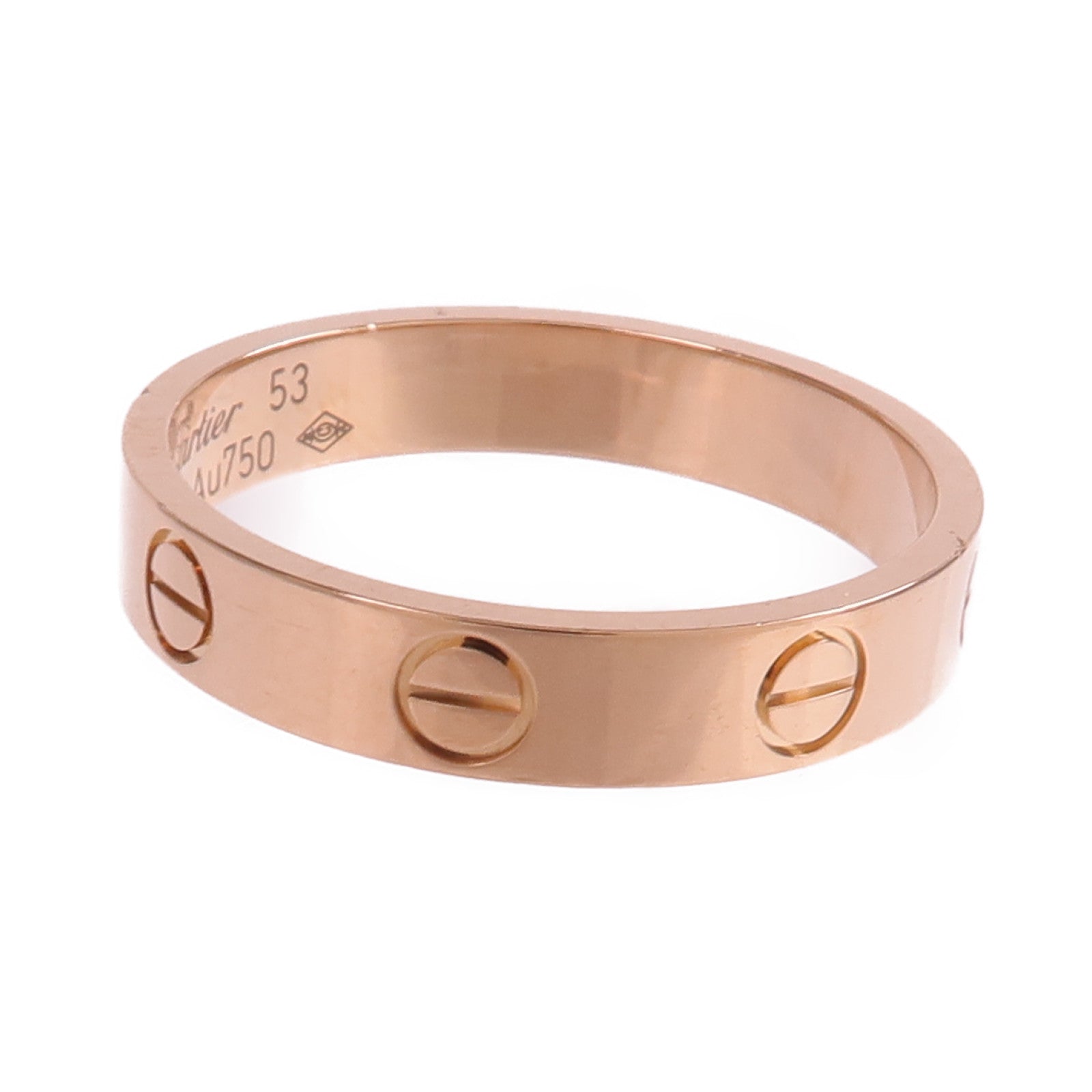 CARTIER 18K玫瑰金Mini Love Ring戒指Cartier#53/US#6.5